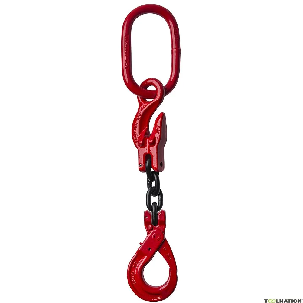 Delta YE.8.1SVI.08.050 Imbracatura a catena, 5 metri, gancio di sicurezza con gancio di trattenuta, 2 tonnellate