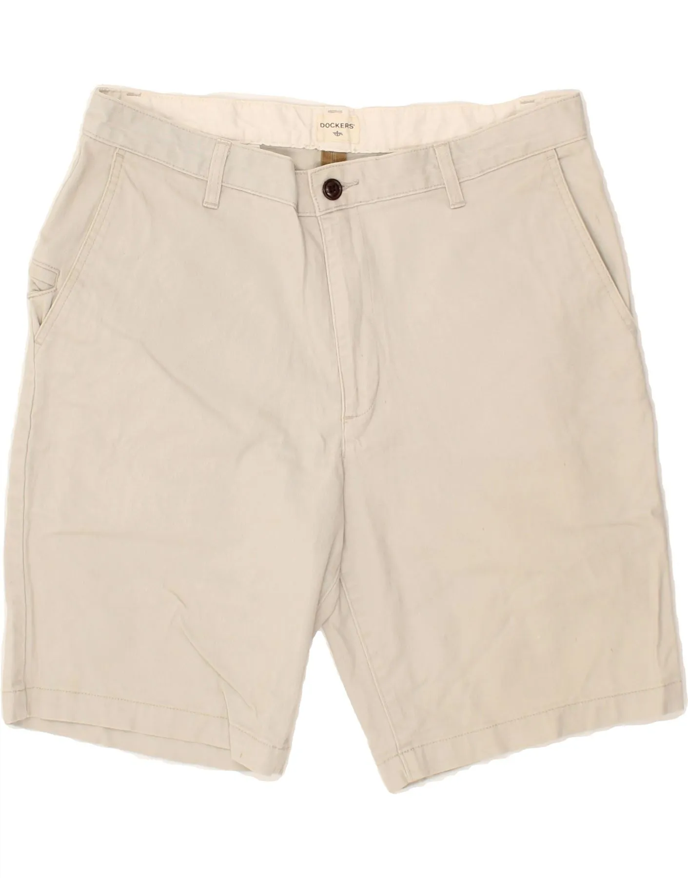 DOCKERS Mens Chino Shorts W34 Large Grey Cotton