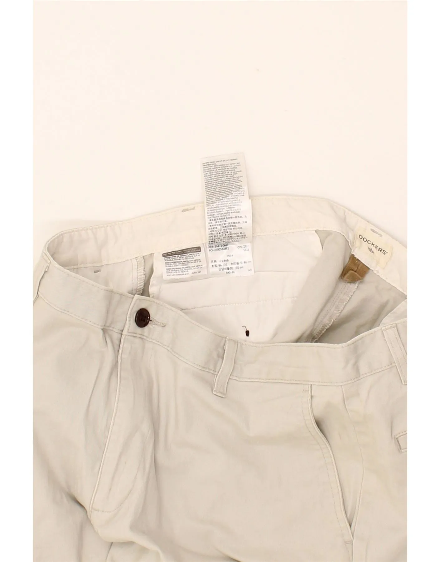 DOCKERS Mens Chino Shorts W34 Large Grey Cotton