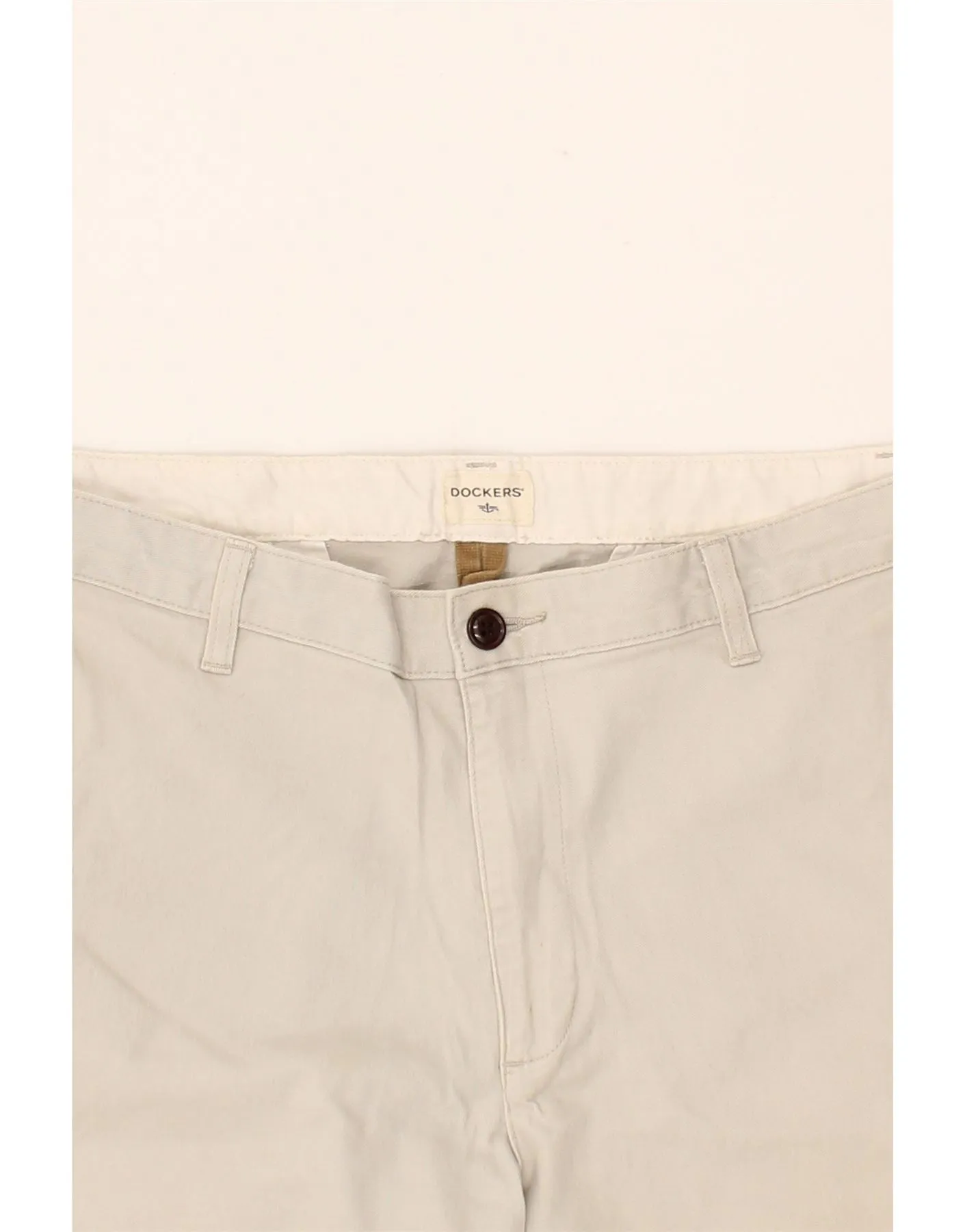 DOCKERS Mens Chino Shorts W34 Large Grey Cotton
