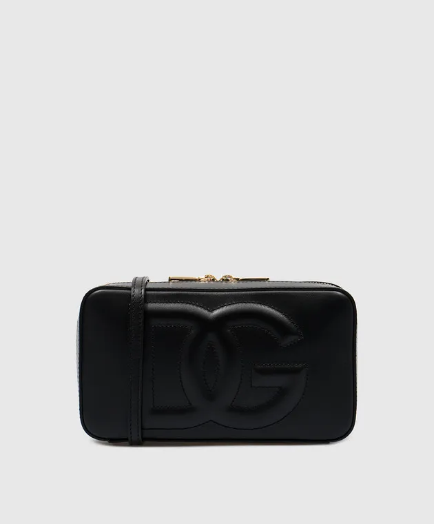 Dolce&Gabbana Borsa a tracolla DG LOGO in pelle nera BB7289AW576