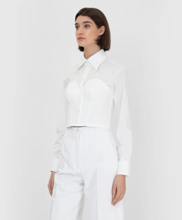 Dolce&Gabbana Camicia bustier bianca F5P57TGDAJP