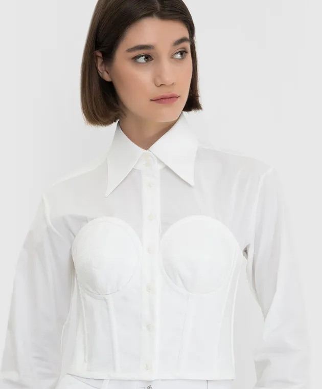 Dolce&Gabbana Camicia bustier bianca F5P57TGDAJP