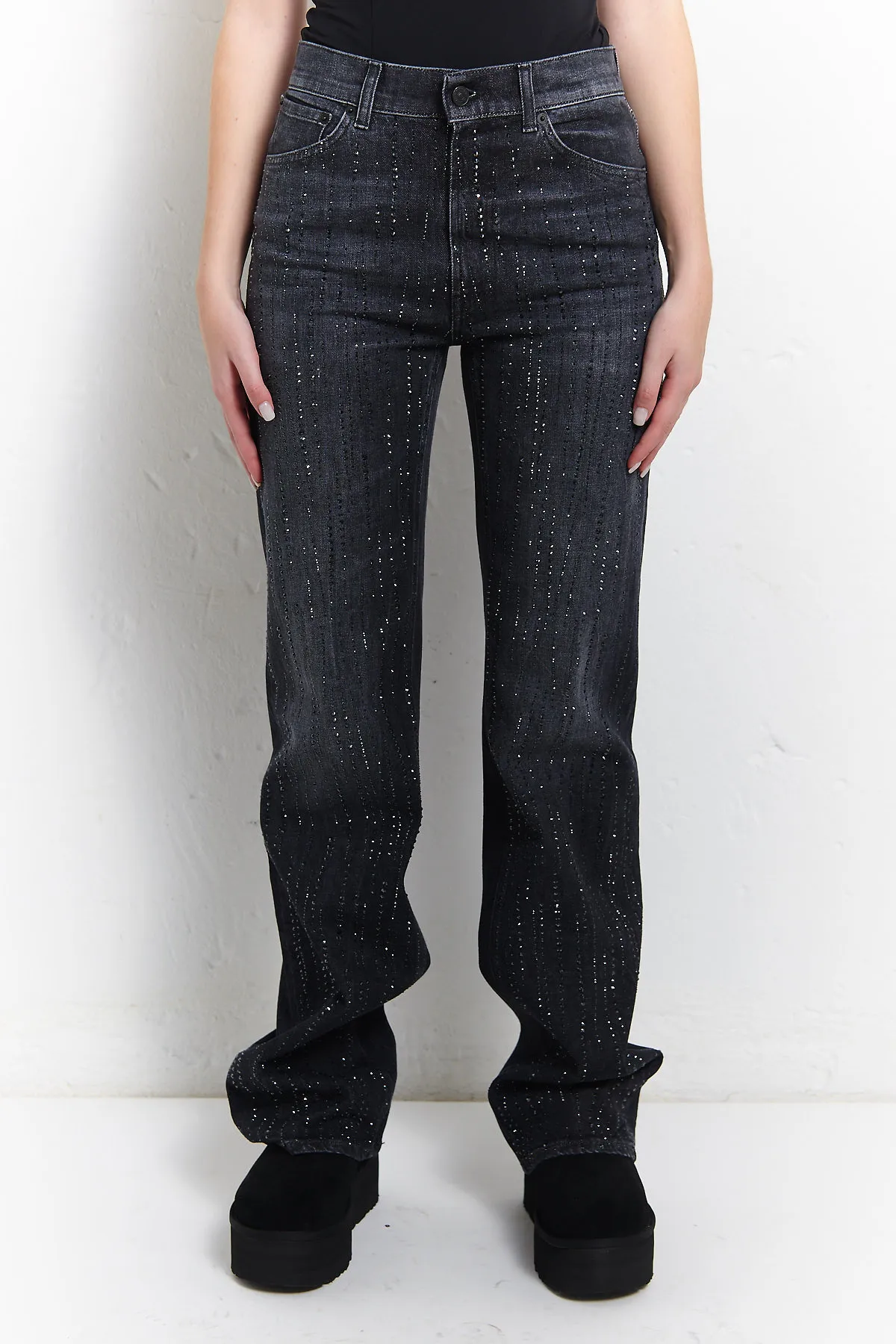DONDUP Jeans MABEL  wide leg con strass