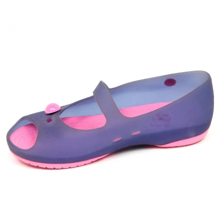 E7116 sandalo bimba CROCS purple pink rubber sandal shoe kid