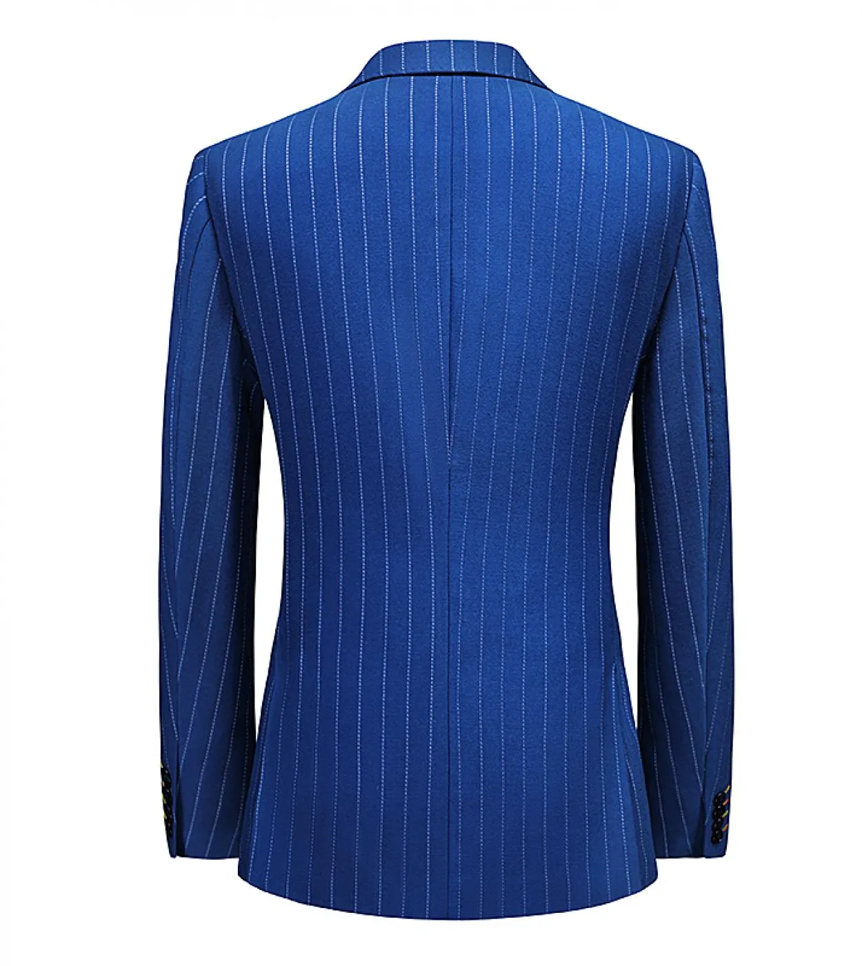Elegante giacca da uomo slim fit giacca da uomo di alta qualità giacca a righe blu primavera autunno indietro due spacchi abito