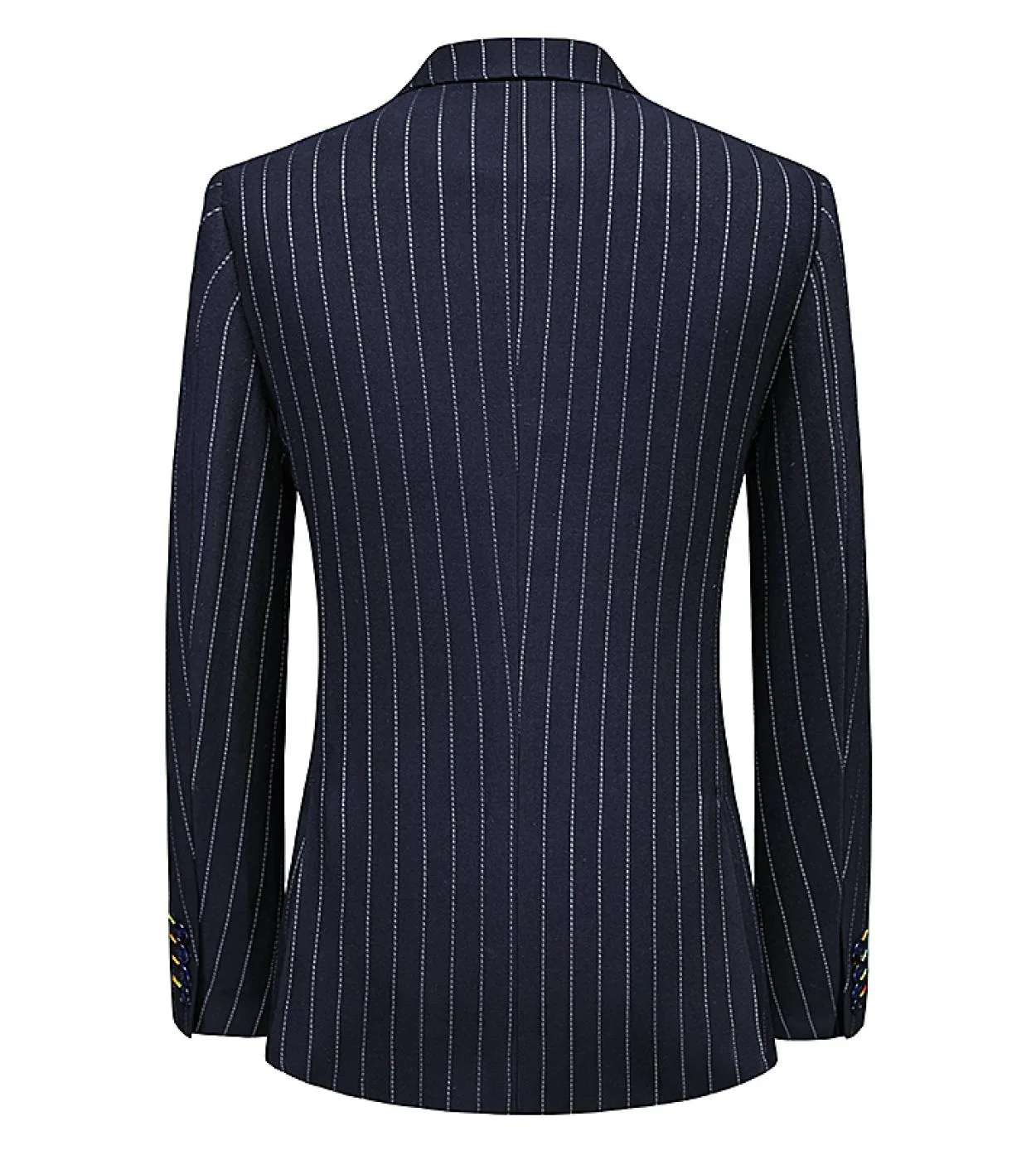 Elegante giacca da uomo slim fit giacca da uomo di alta qualità giacca a righe blu primavera autunno indietro due spacchi abito