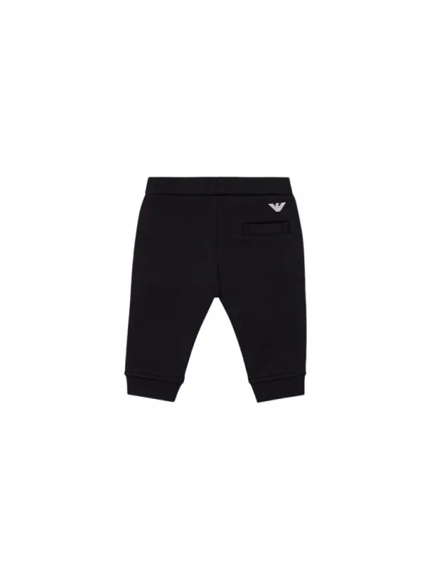 EMPORIO ARMANI     Pantalone blu con dettaglio logo Emporio Armani