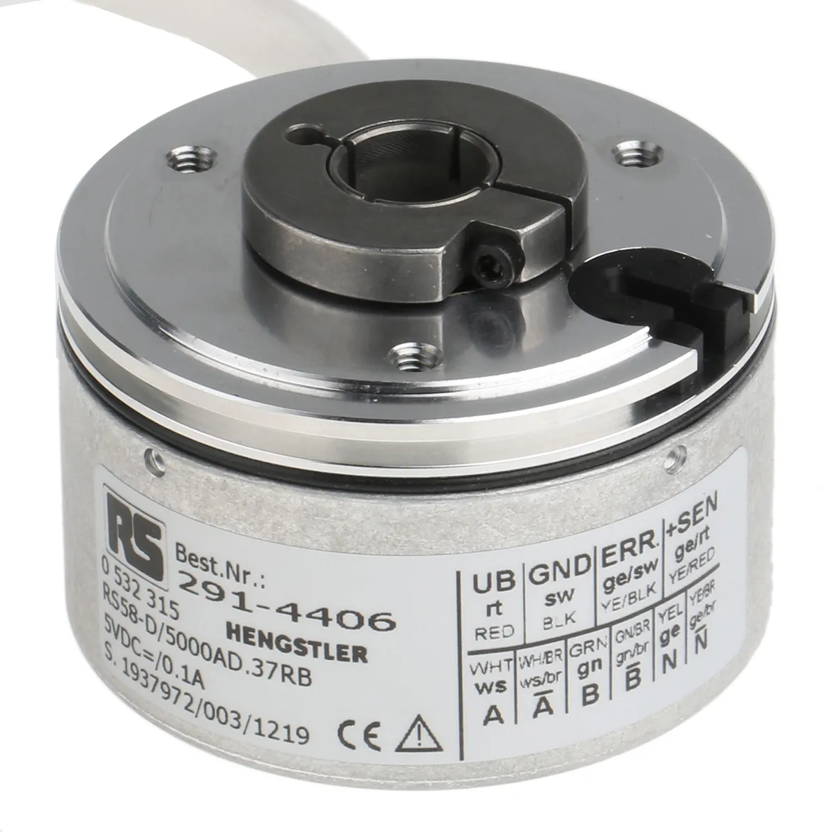 Encoder incrementale Hengstler, 5000 impulsi giro , dia. albero 12mm, uscita RS422