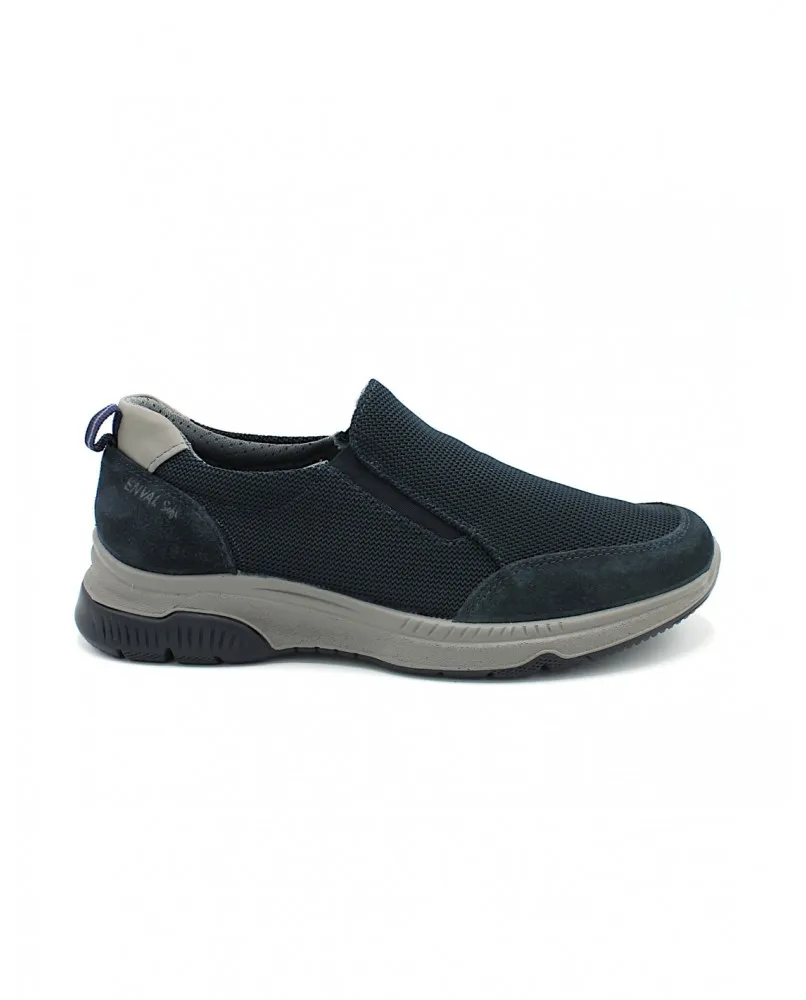 ENVAL SOFT 3718711 scarpe casual mocassini comfort memory foam pelle blu