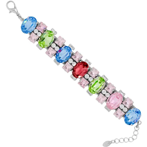 EVITA Bracciale in ottone con pietre multicolor Evita