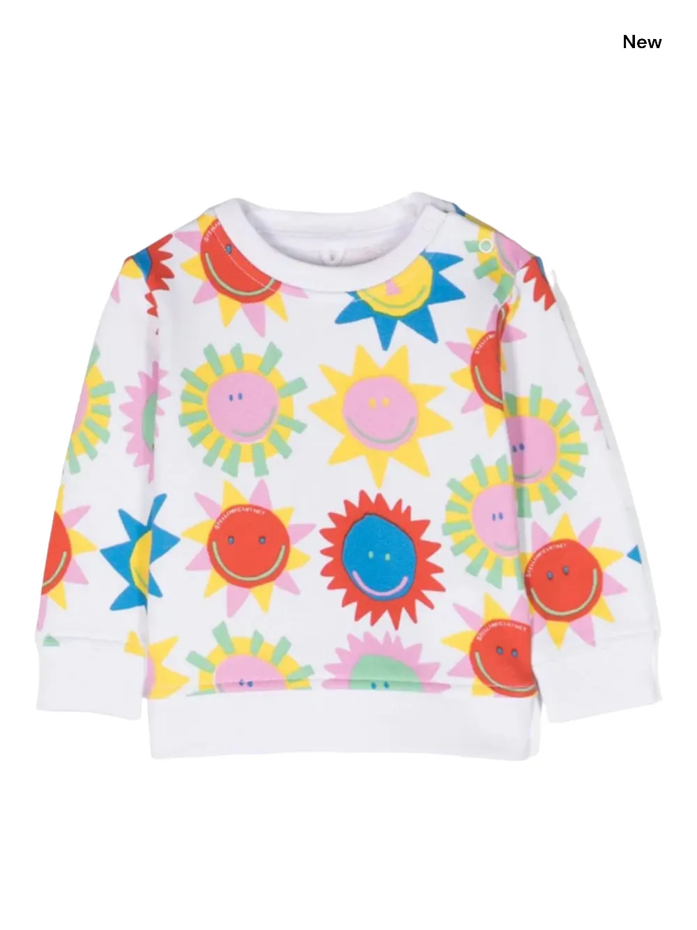 Felpa bianca con stampa multicolor all over per neoanta