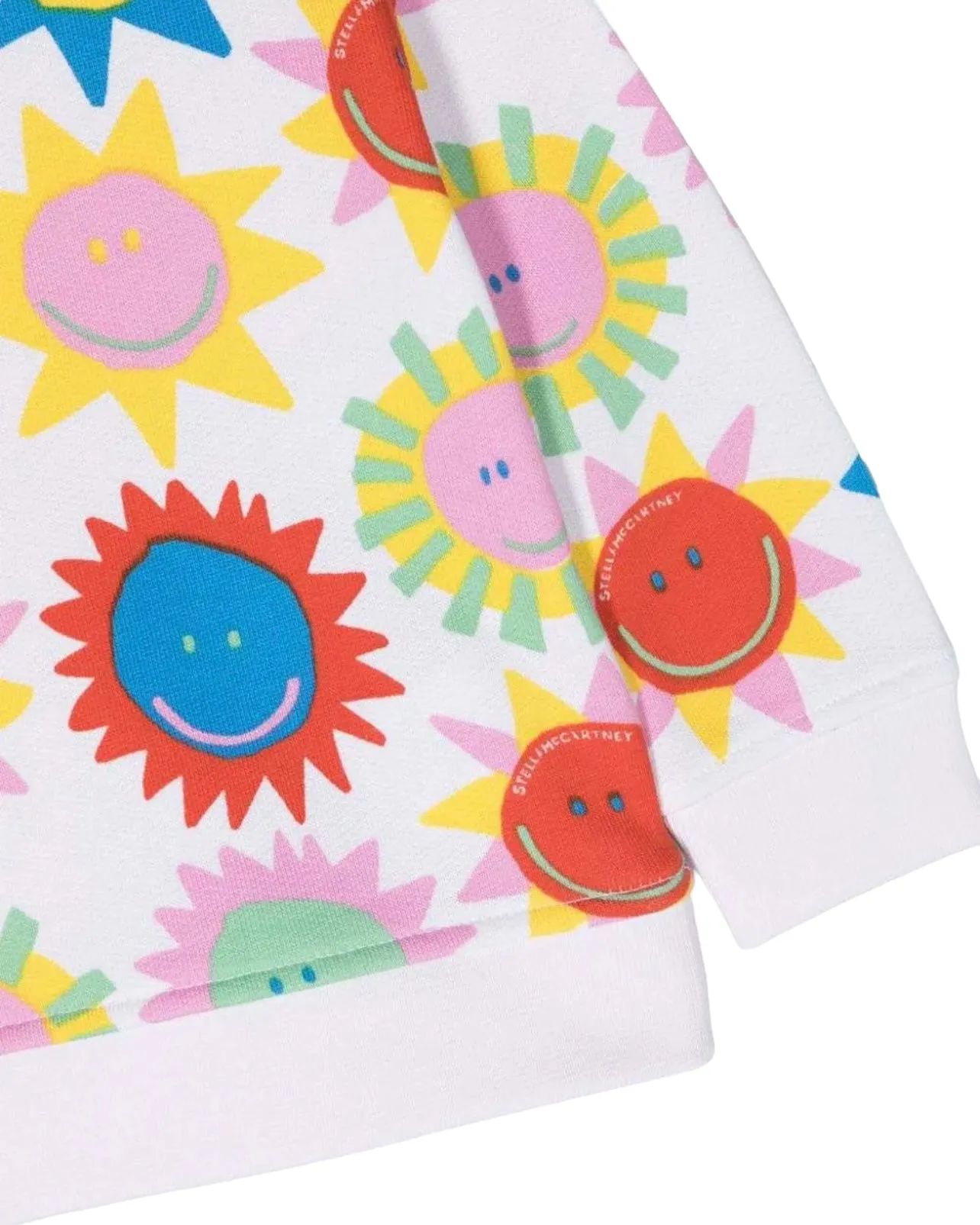 Felpa bianca con stampa multicolor all over per neoanta