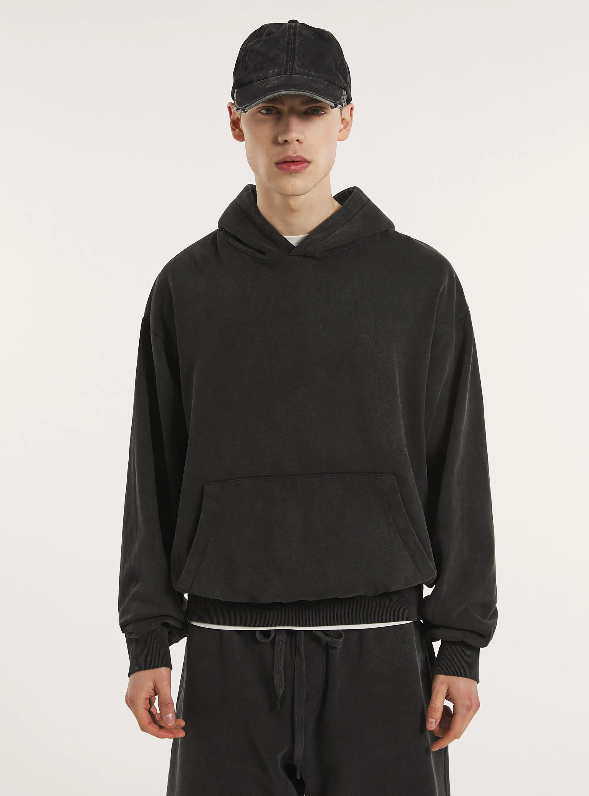 Felpa boxy fit effetto slavato