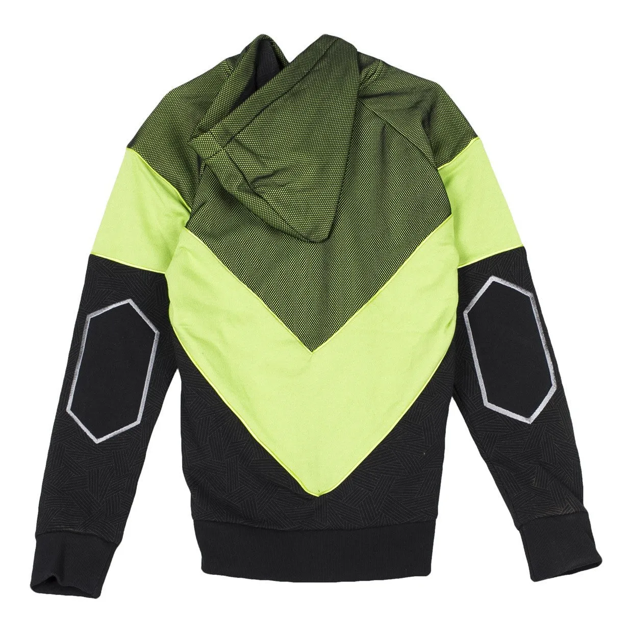 Felpa Cappuccio Zip Uomo Volo Black/fluo Green