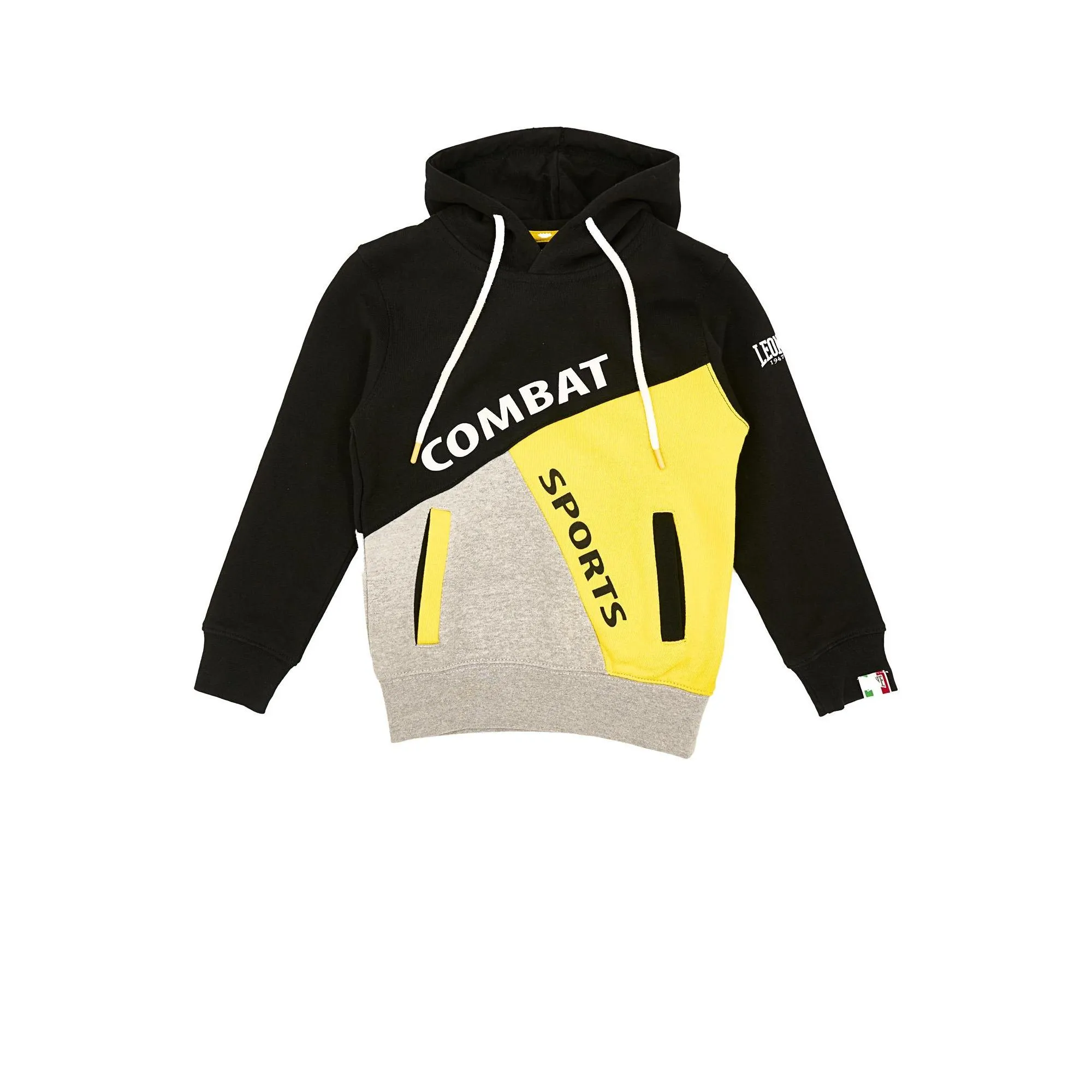 Felpa con cappuccio Leone bambino color block Basic