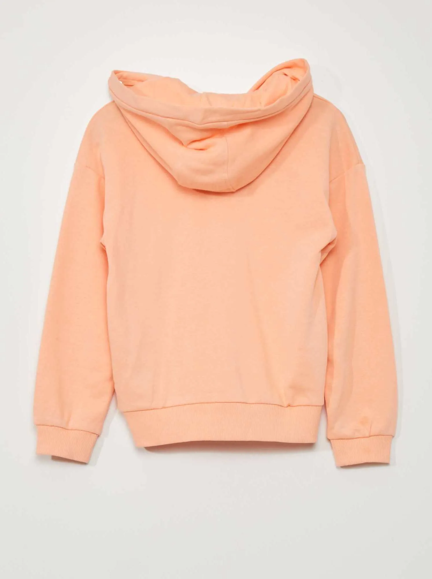Felpa con zip in french terry - ARANCIONE
