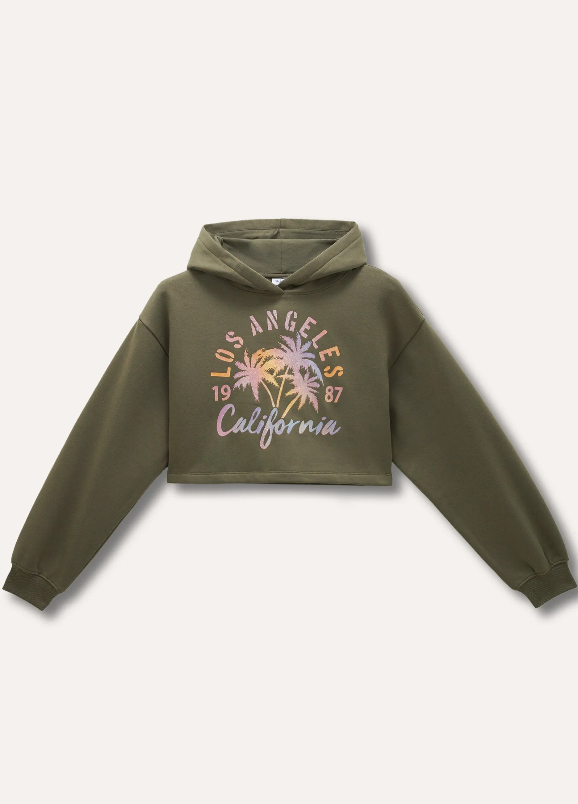 Felpa crop con cappuccio ragazza