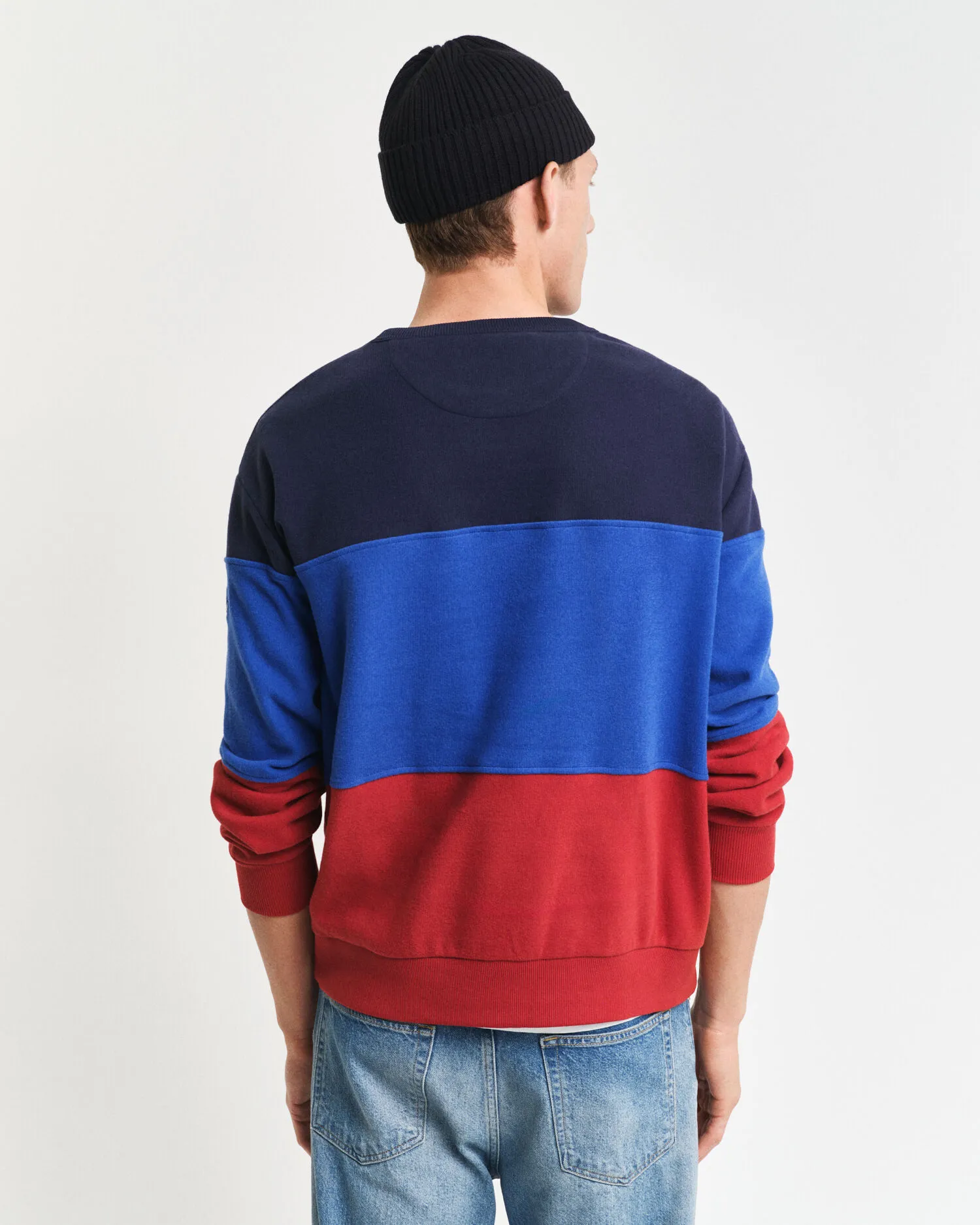 Felpa girocollo colour block    