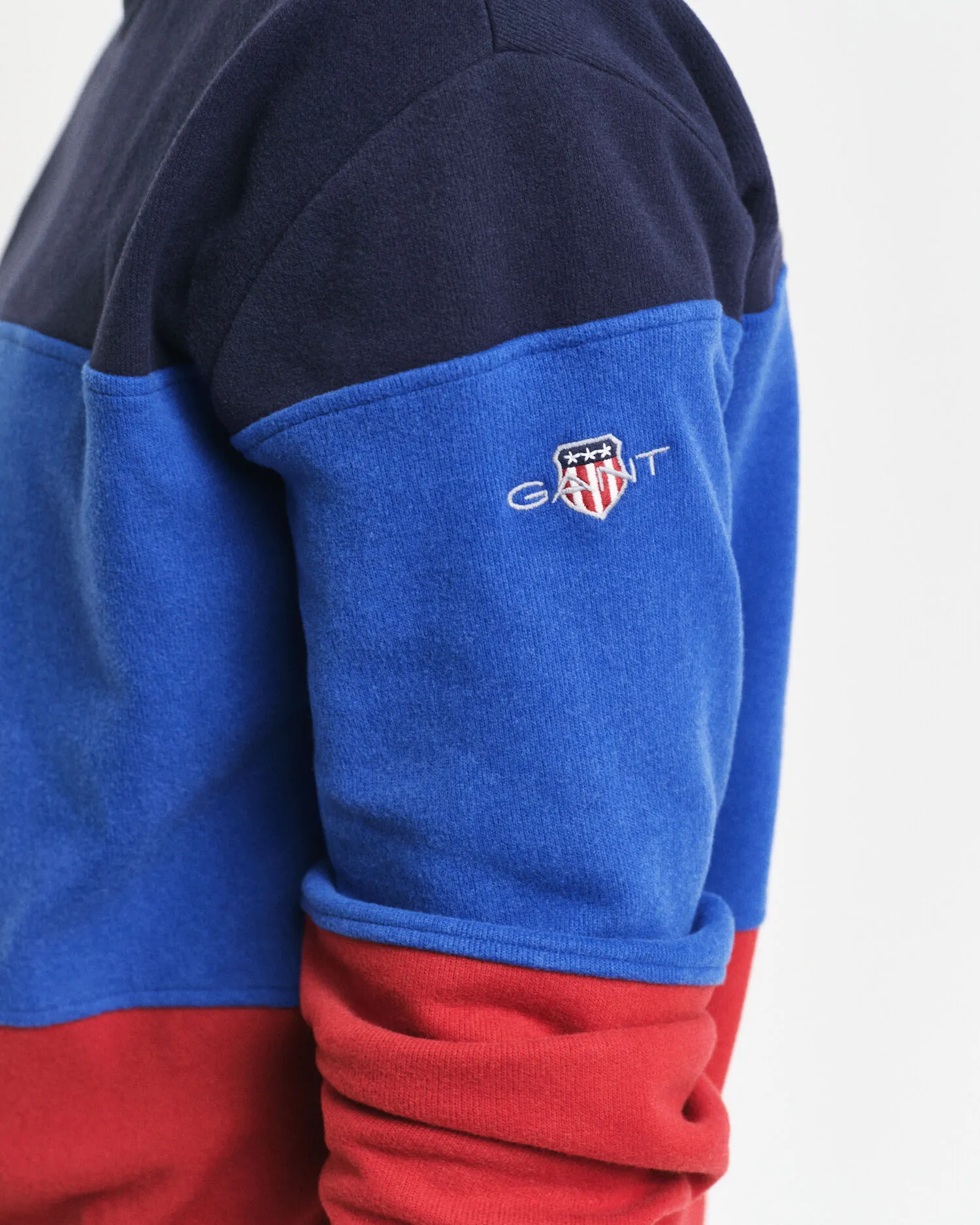 Felpa girocollo colour block    