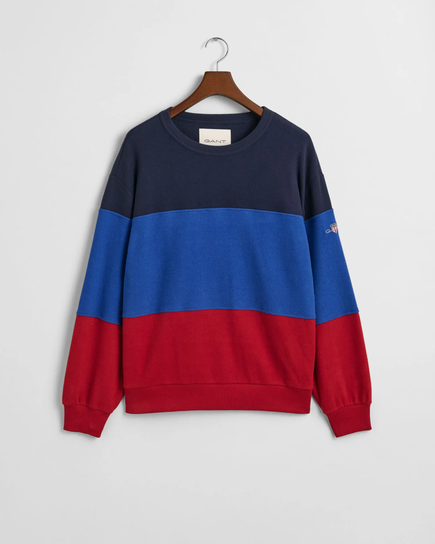 Felpa girocollo colour block    