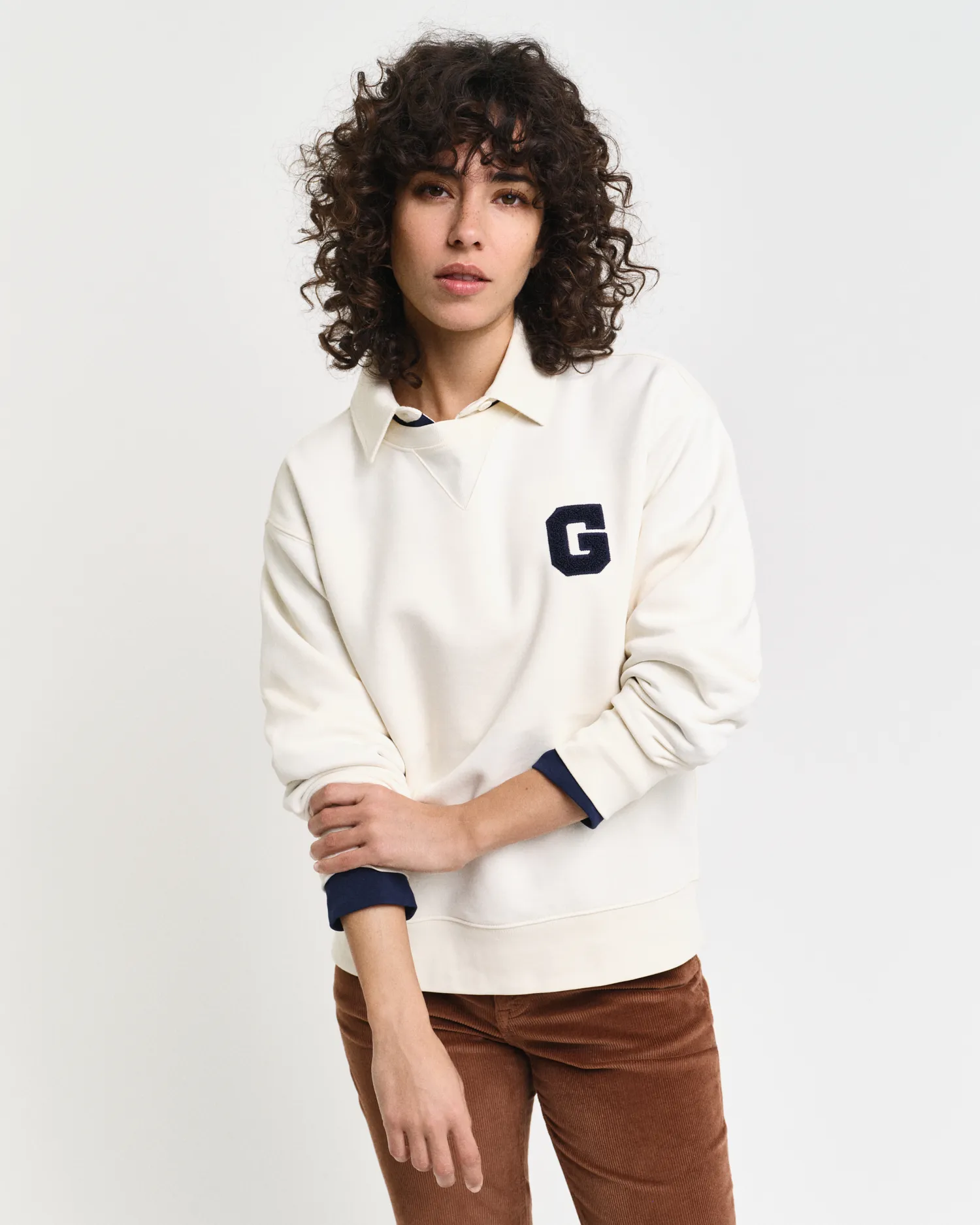 Felpa girocollo G Badge    