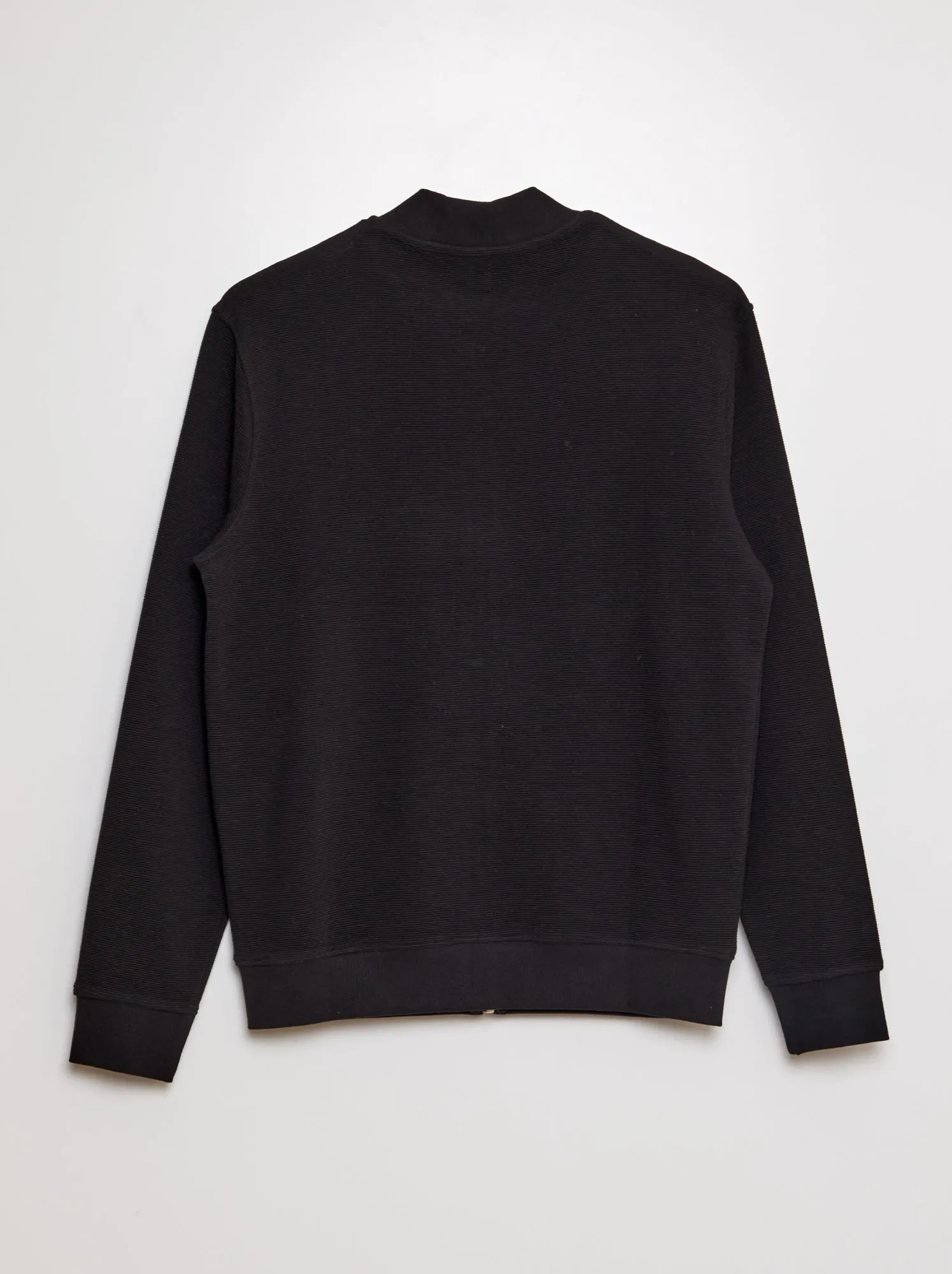 Felpa in maglia con apertura con zip - nero