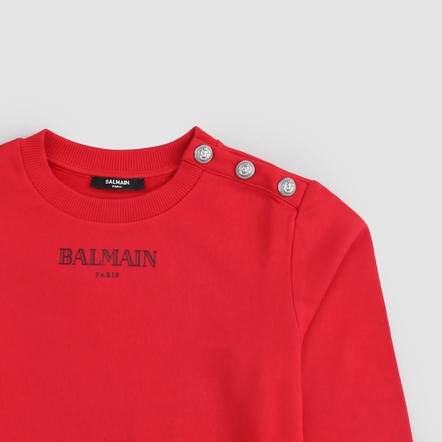 Felpa Rossa In Cotone Con Bottoni E Logo