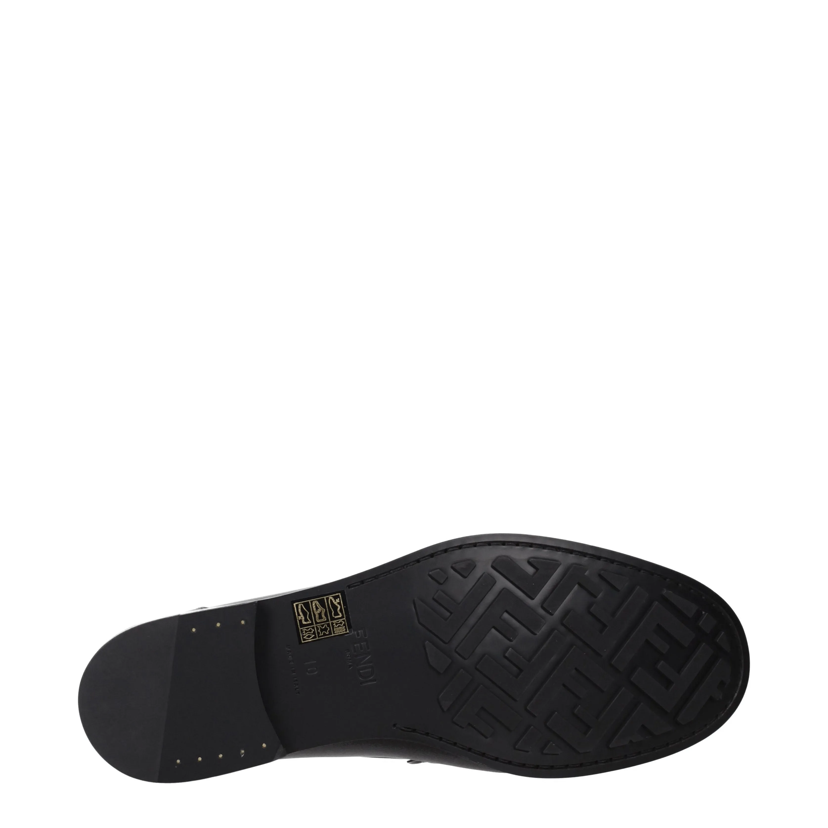 Fendi Mocassini Uomo Pelle Nero/Marrone