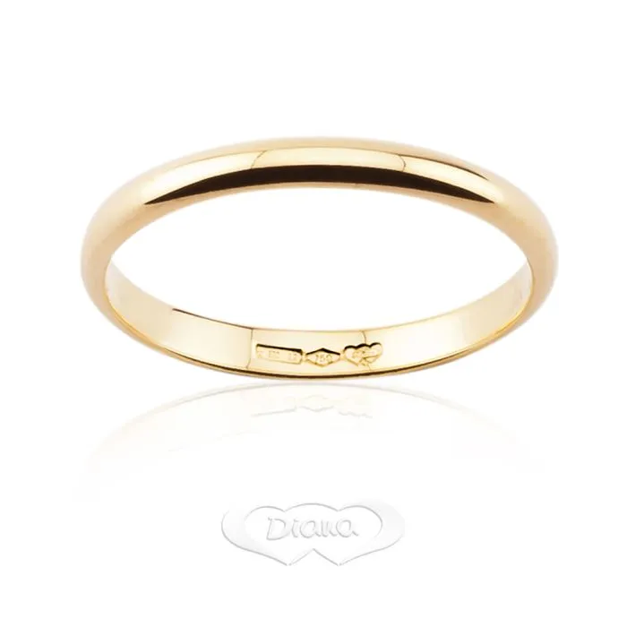 Fermanello in oro giallo o bianco 18kt da 2 grammi fascia stretta