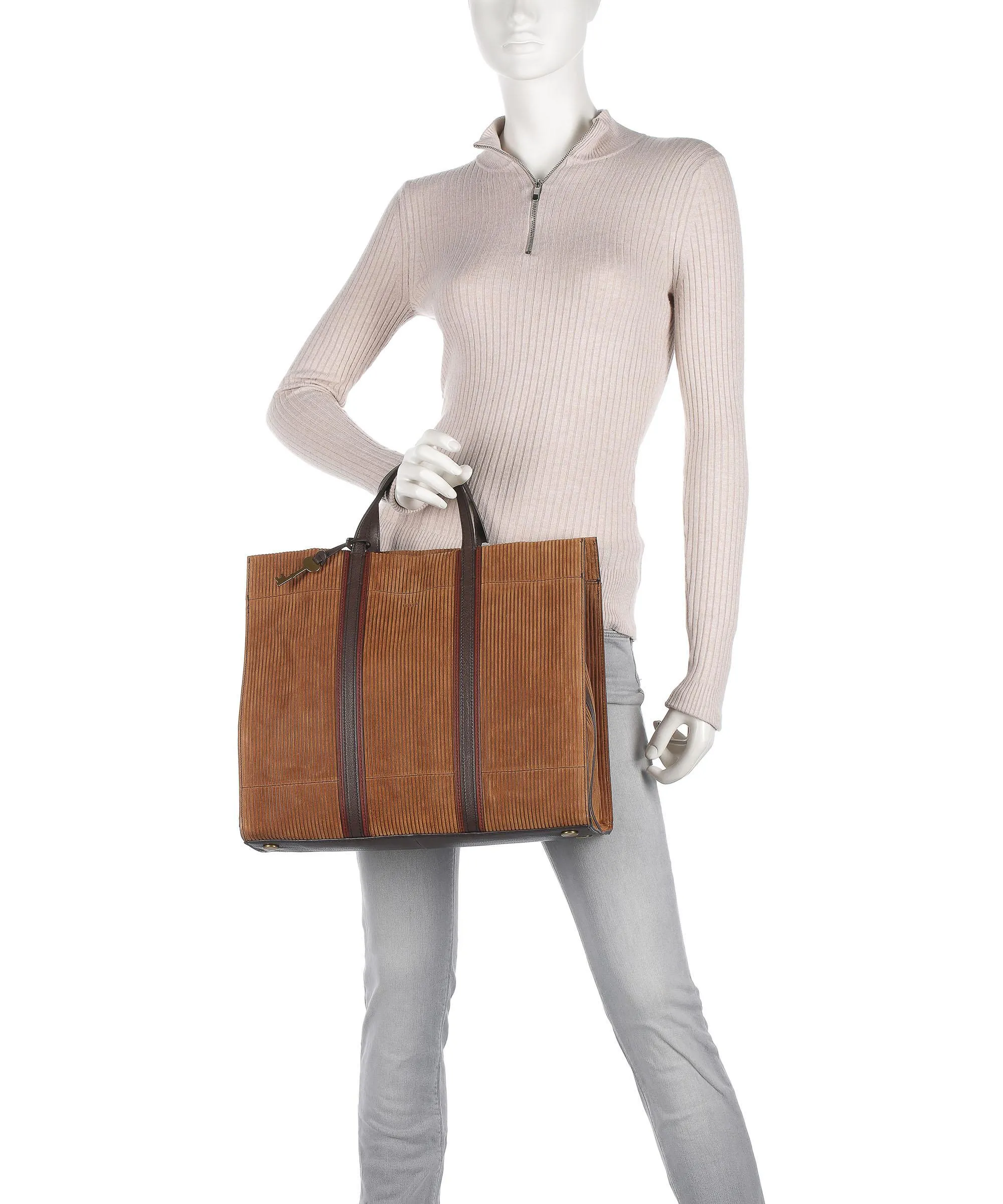  Fossil Carmen Borsa a mano pelle ruvida marrone  