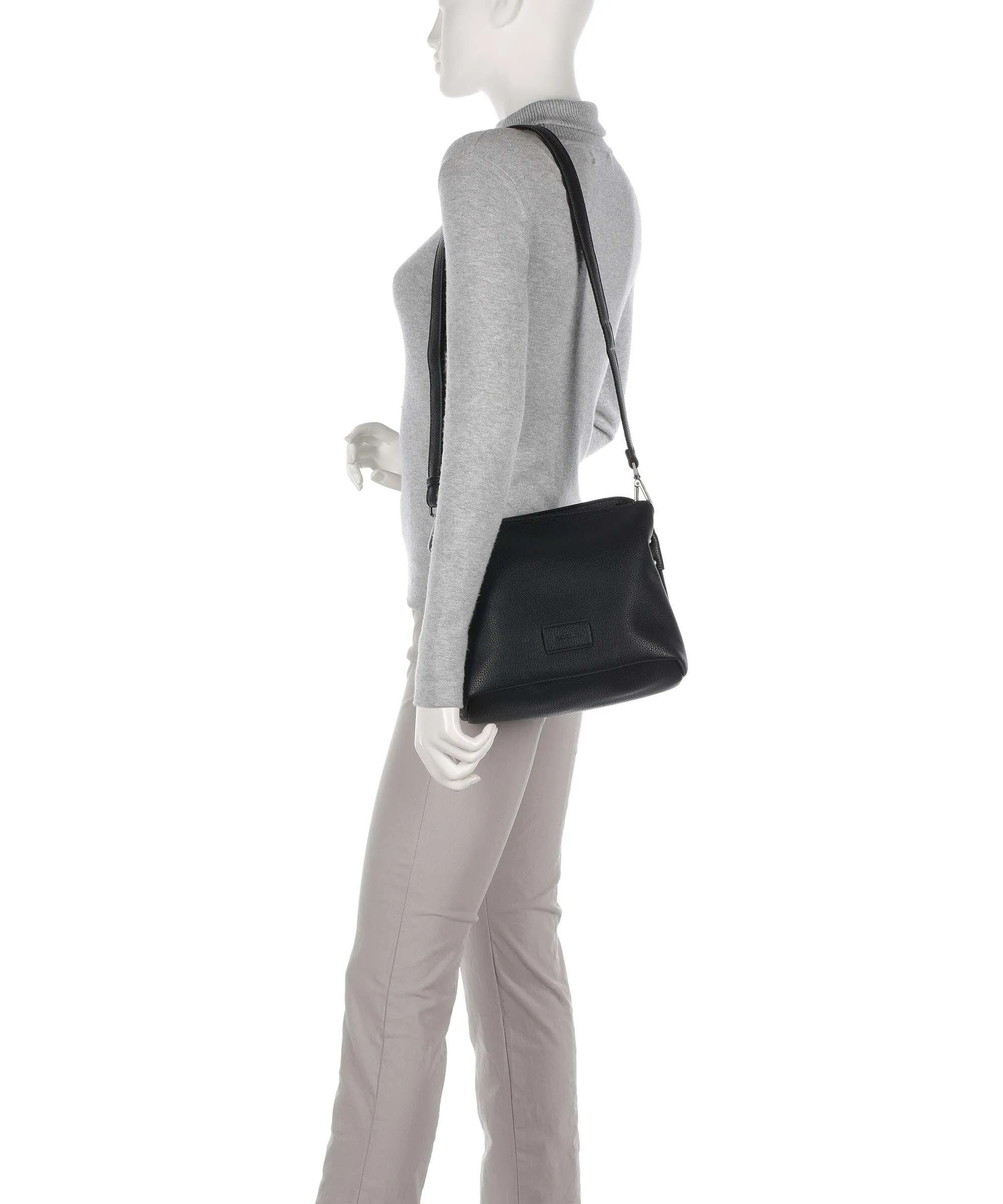  FredsBruder Lanbe Hobo Borsa a tracolla pelle granulata nero  
