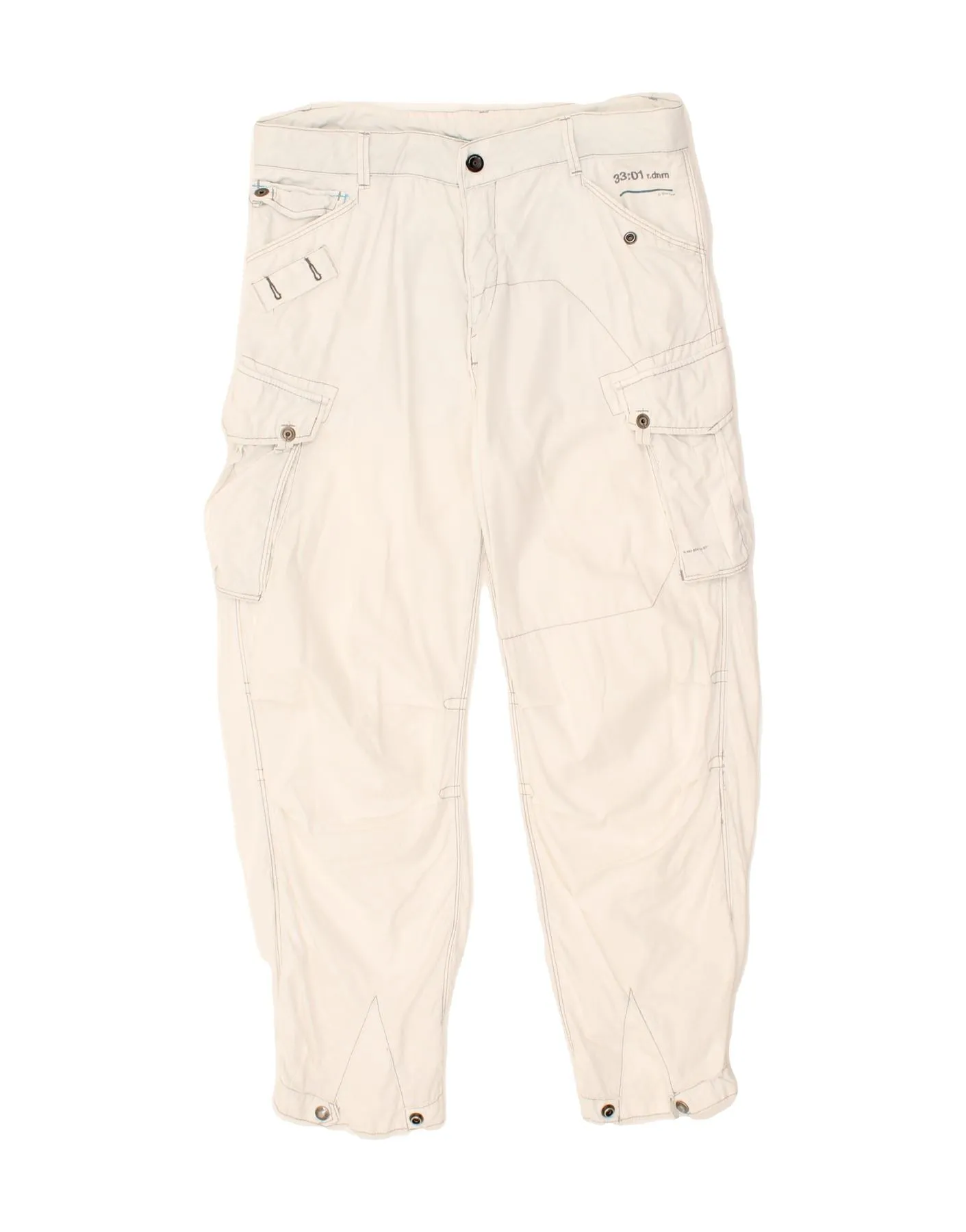 G-STAR Womens Crop Tapered Cargo Trousers  W34 L27 Off White