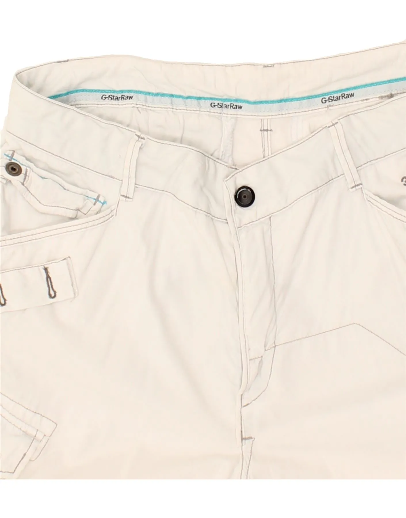 G-STAR Womens Crop Tapered Cargo Trousers  W34 L27 Off White