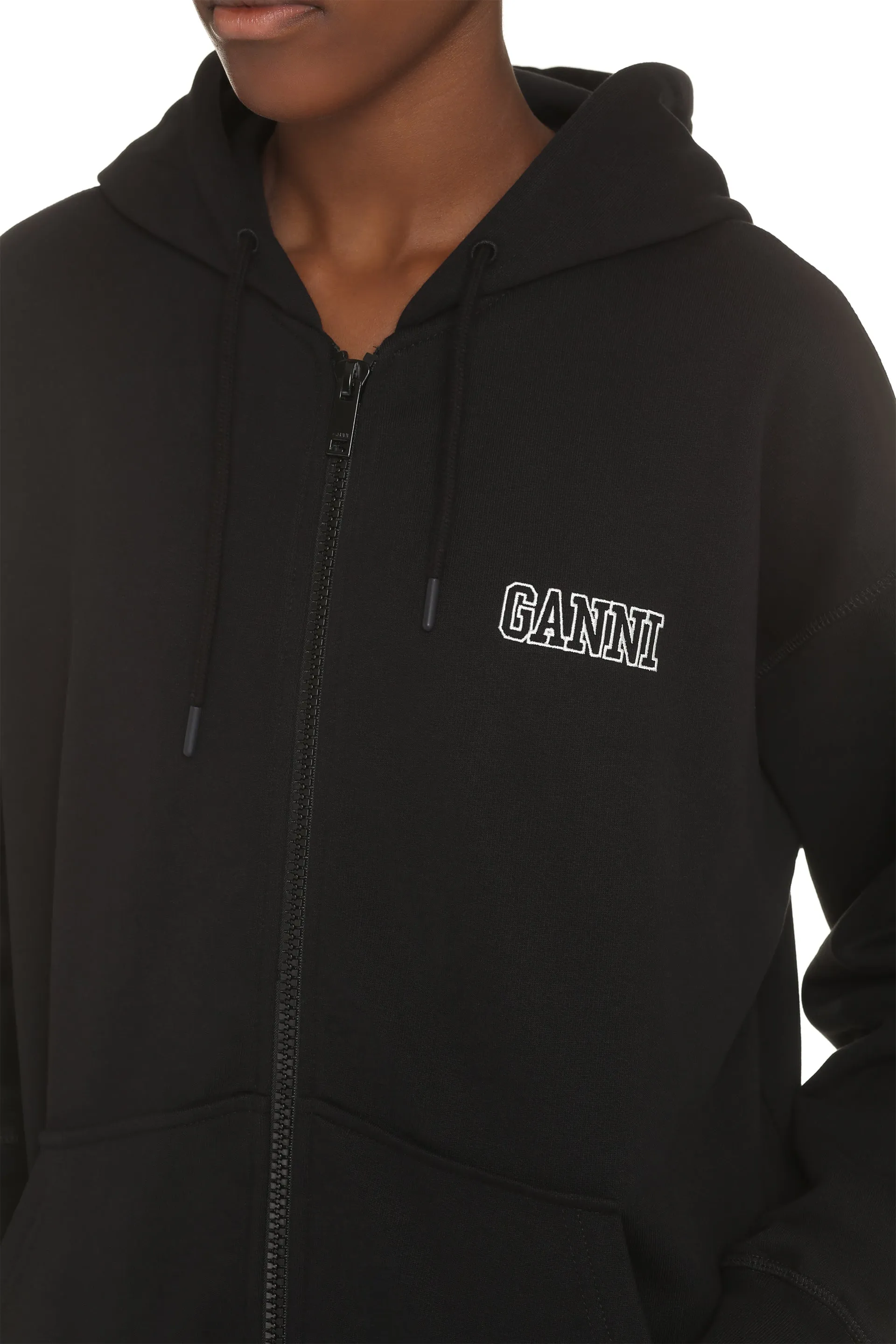 GANNI Felpa con cappuccio e zip