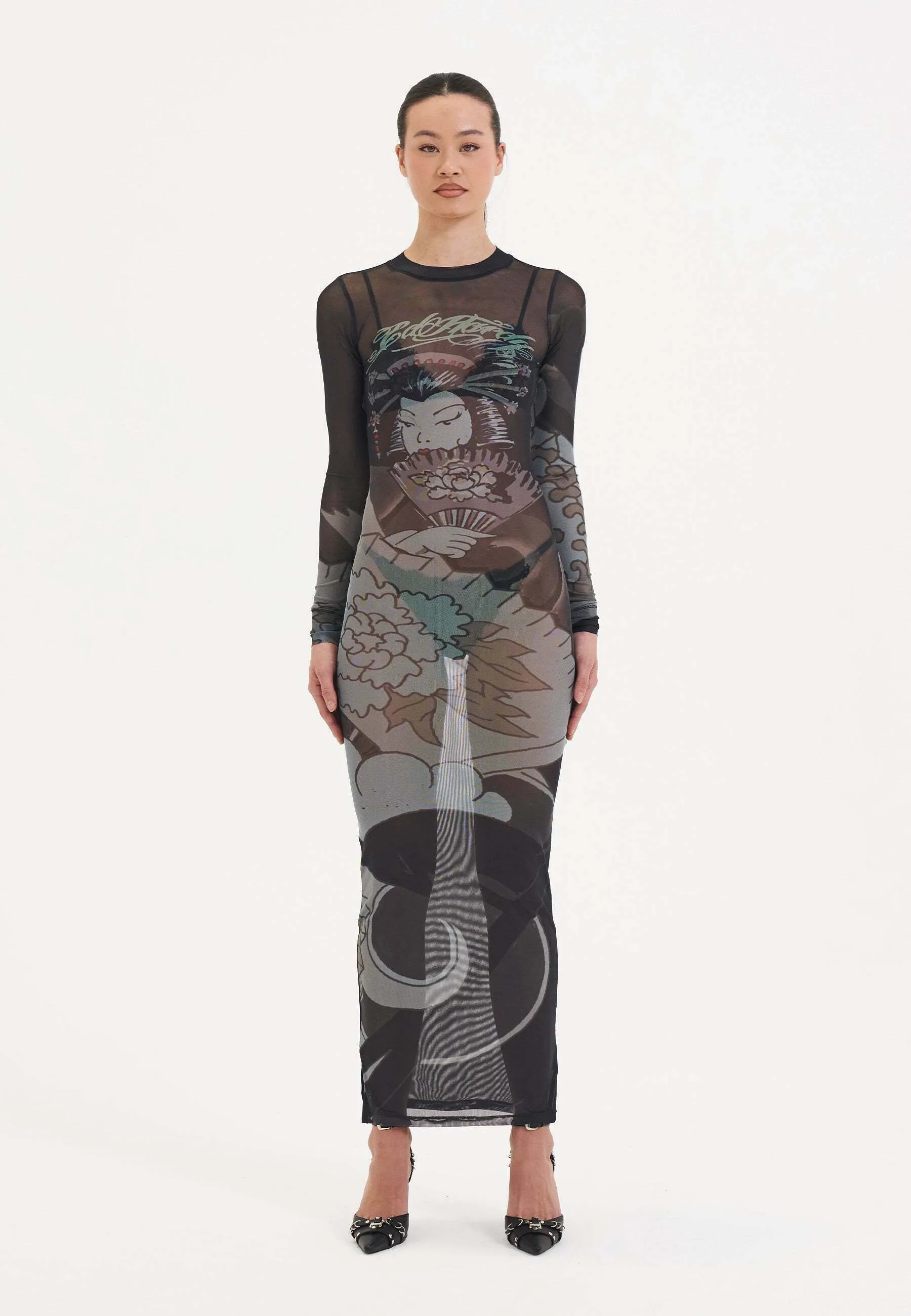 GEISHA FAN  - Vestito lungo