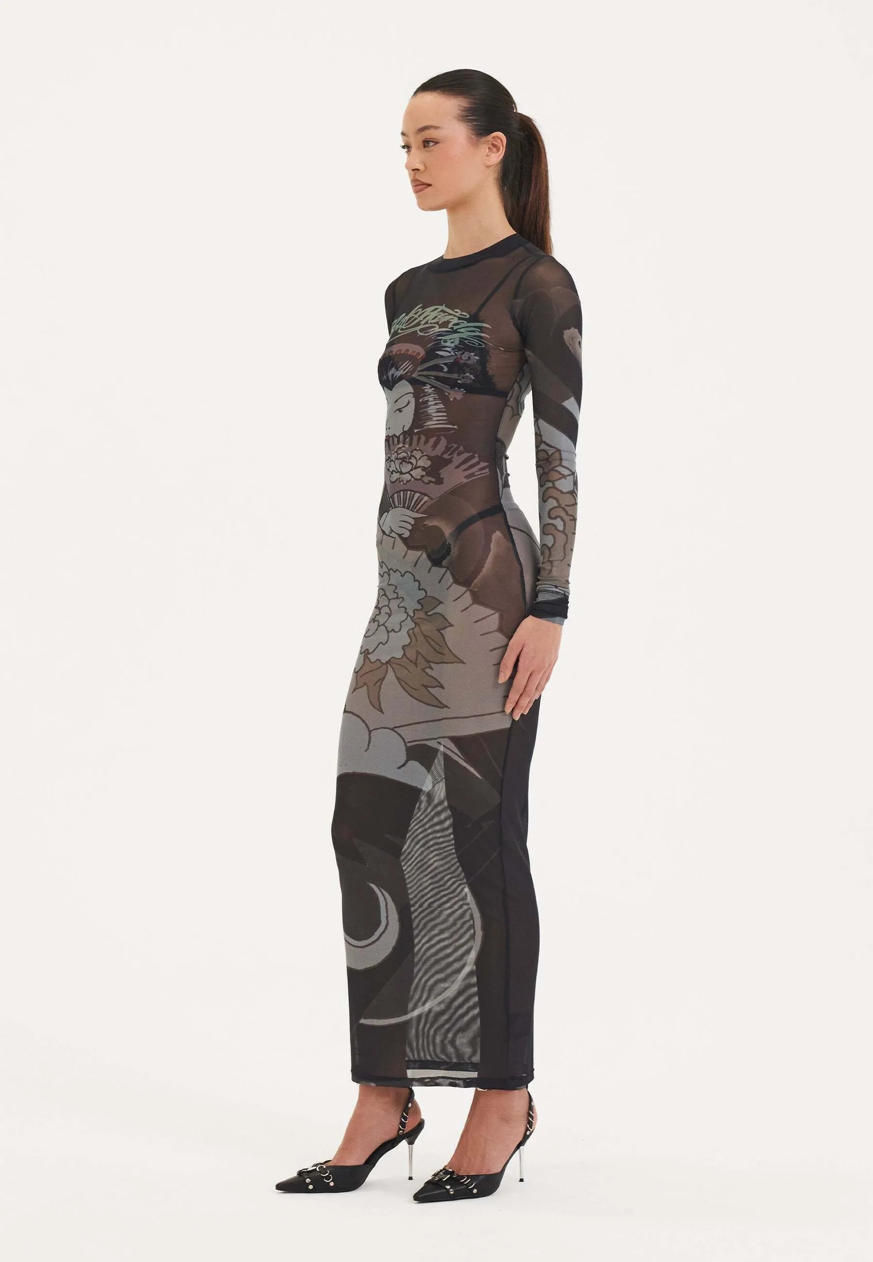 GEISHA FAN  - Vestito lungo