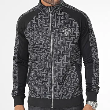 Giacca con zip a righe 2333116 Nero