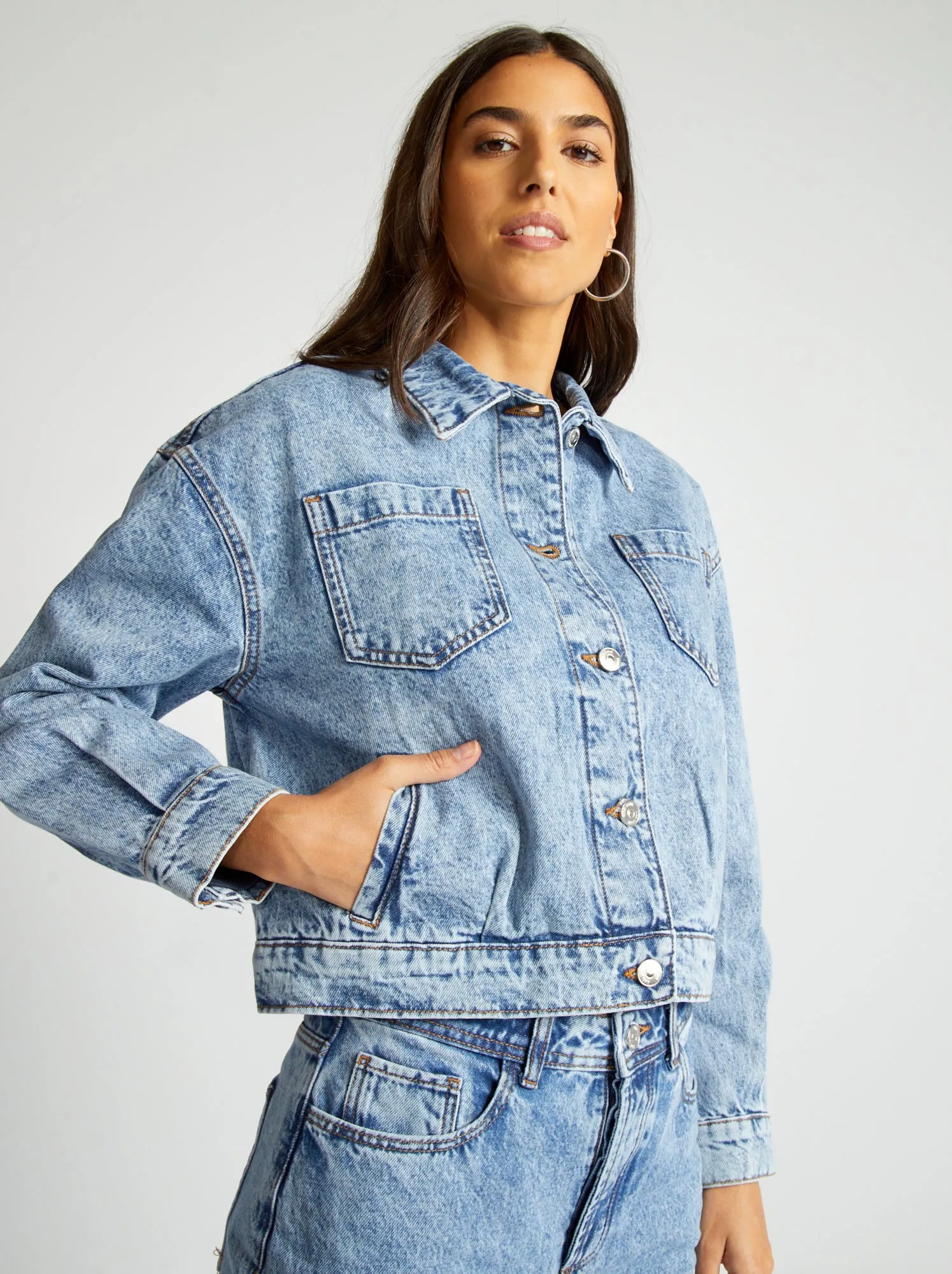 Giacca corta in jeans - BLU
