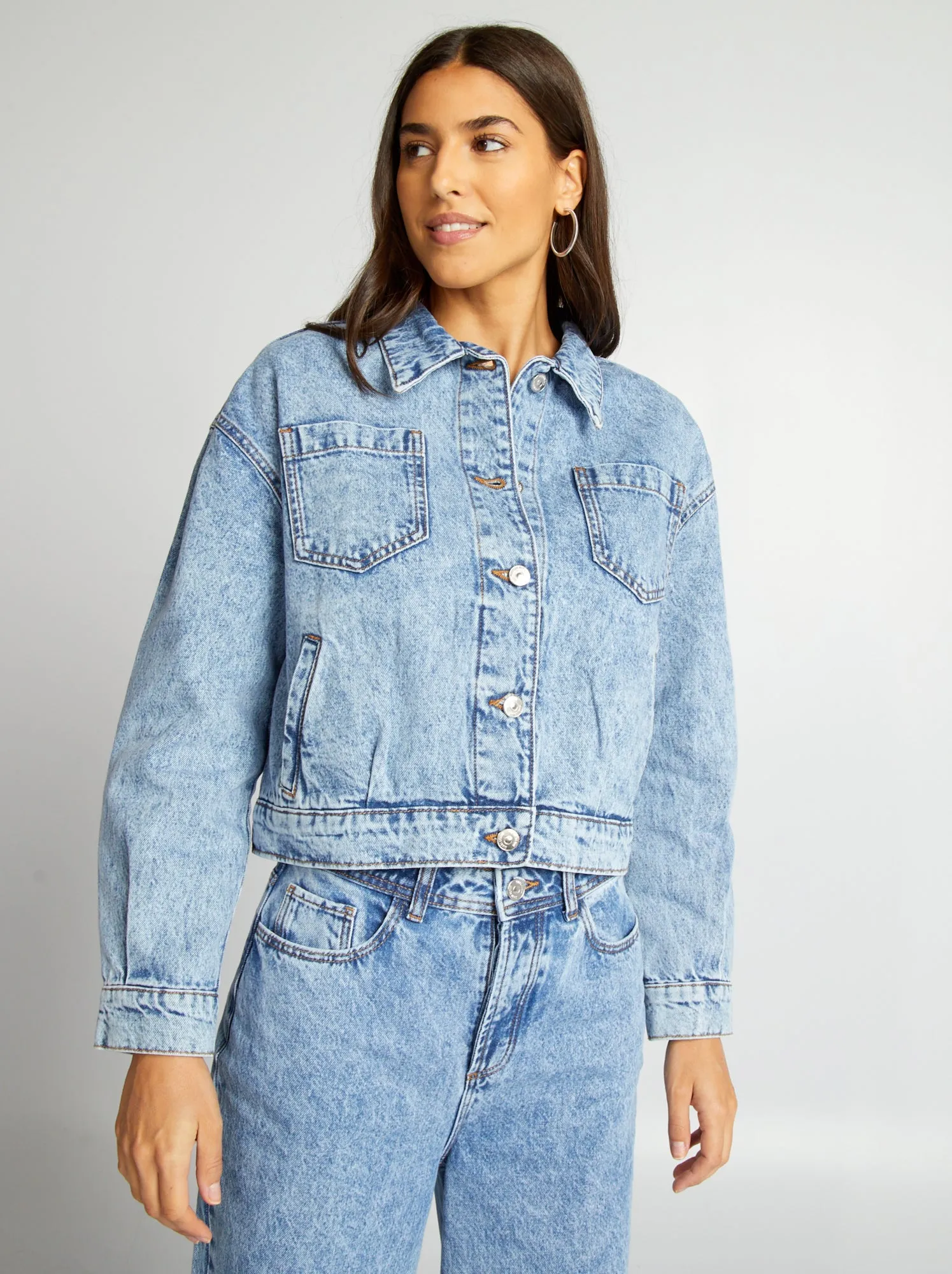 Giacca corta in jeans - BLU