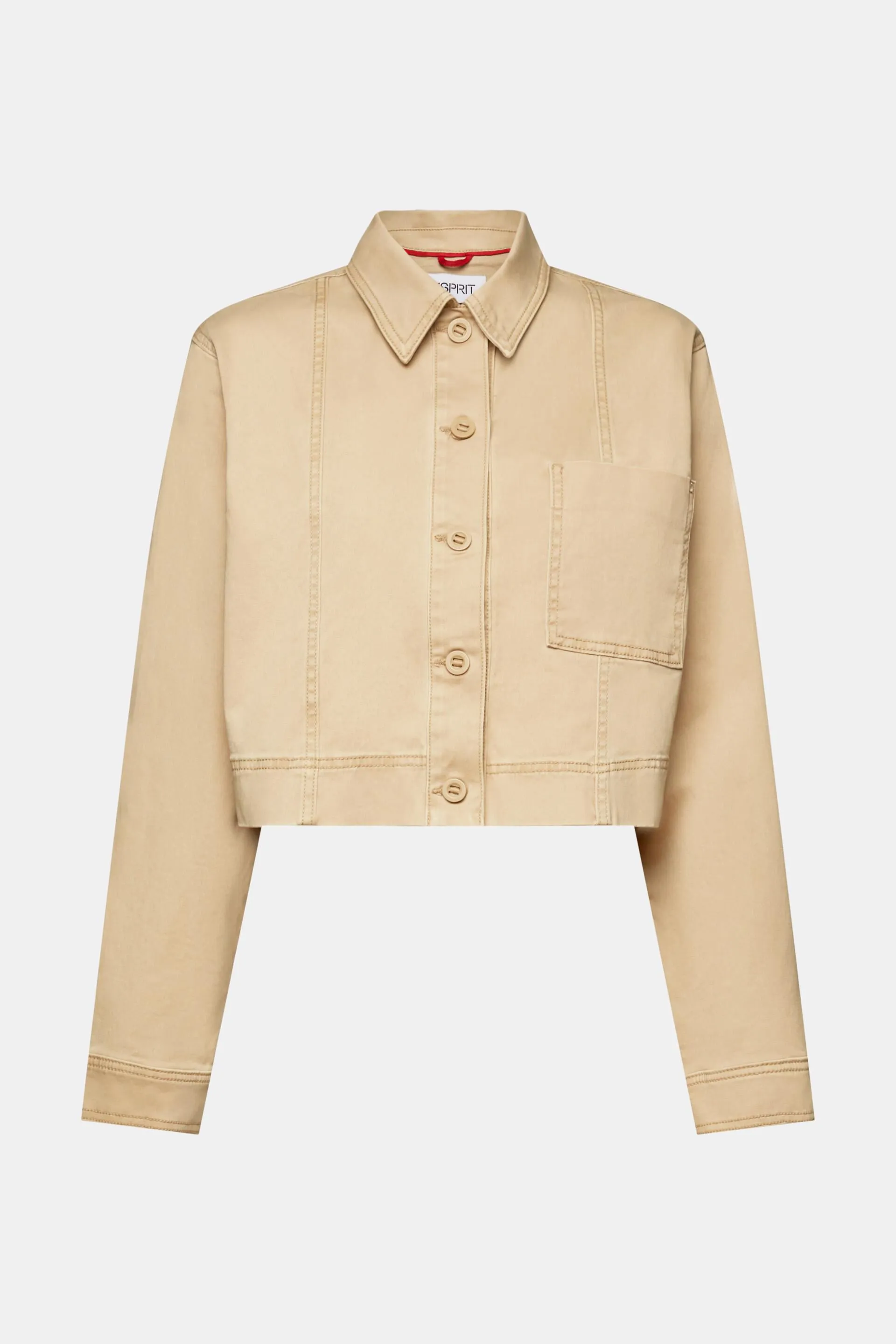 Giacca cropped in twill di cotone