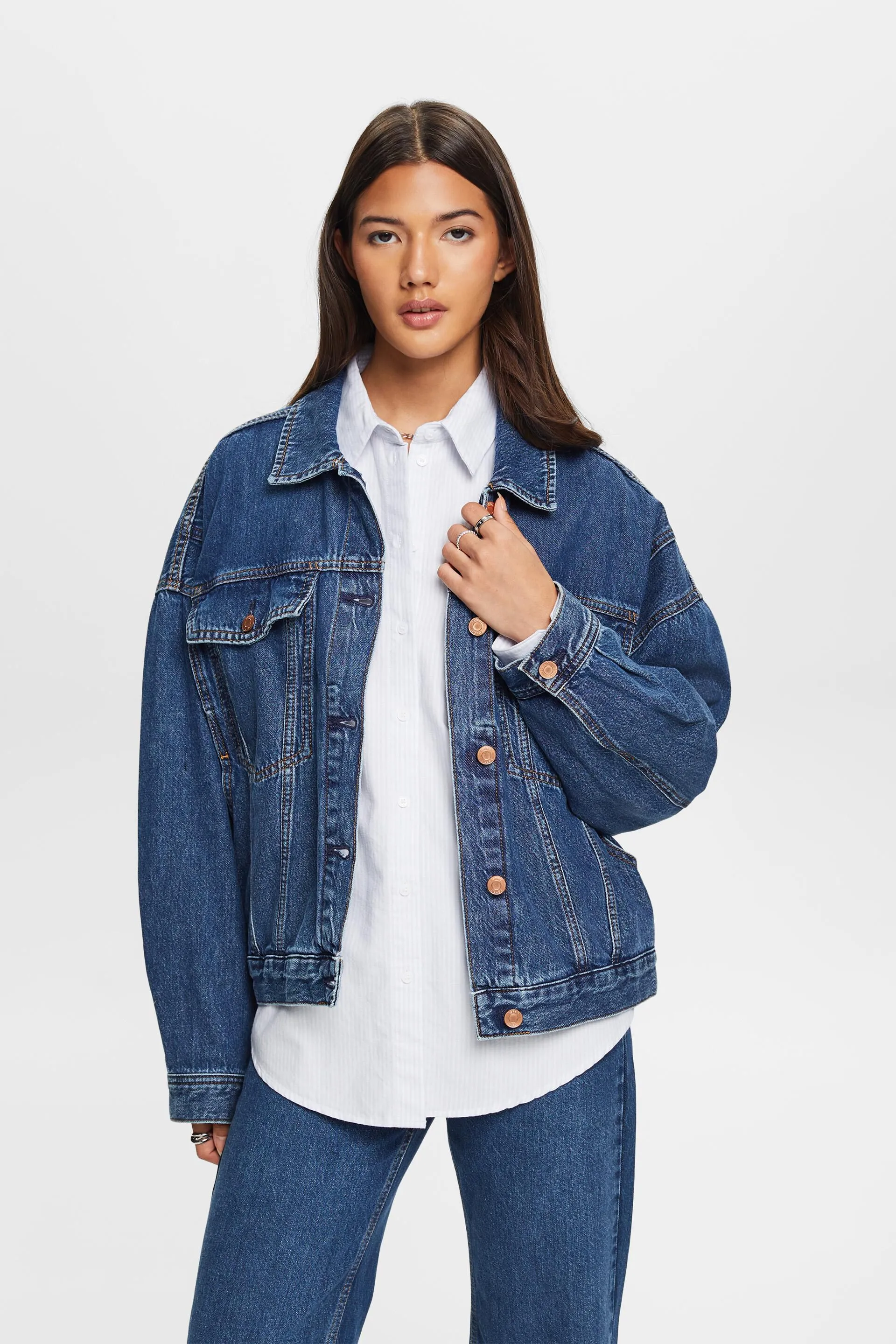 Giacca di jeans oversize, 100% cotone
