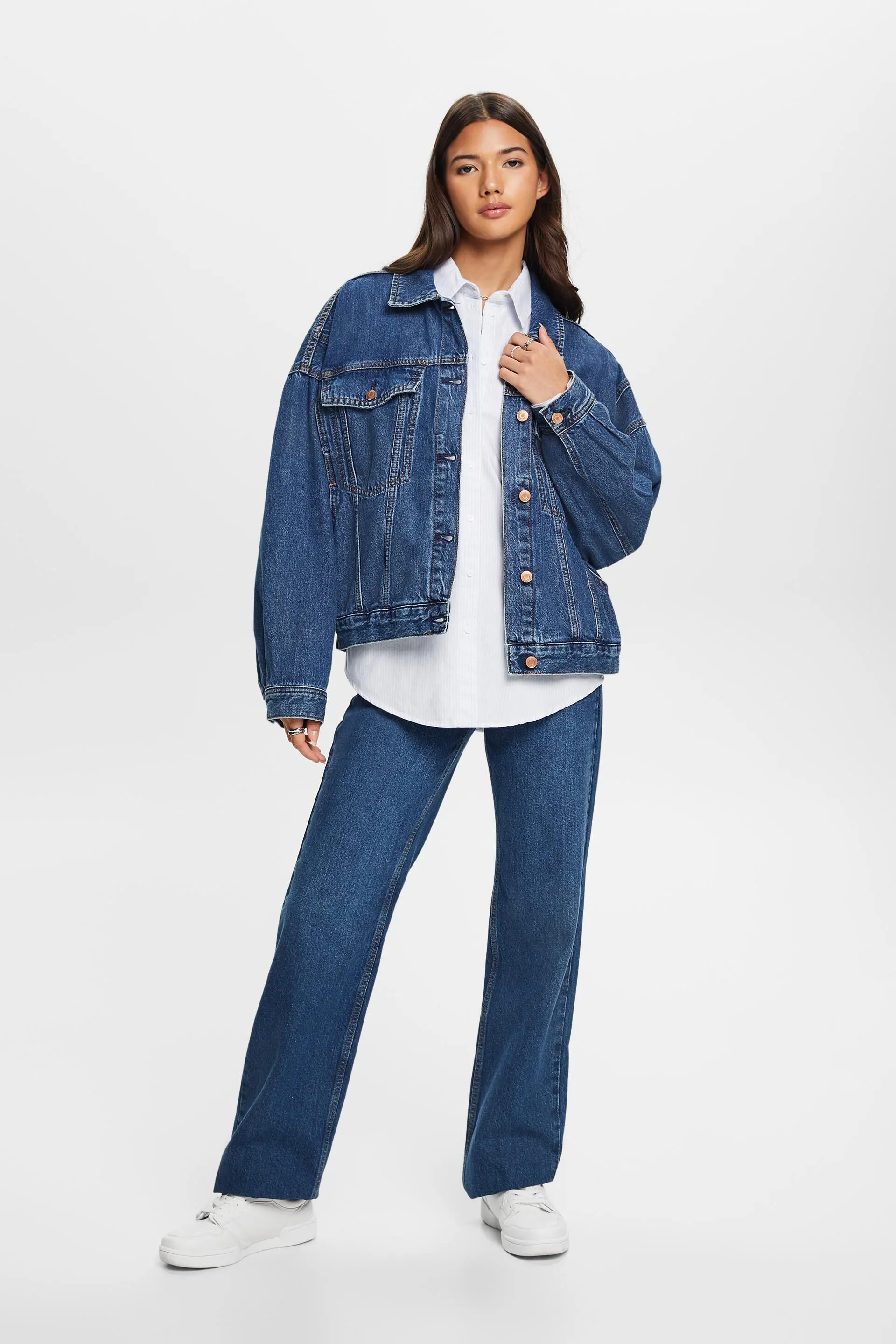Giacca di jeans oversize, 100% cotone