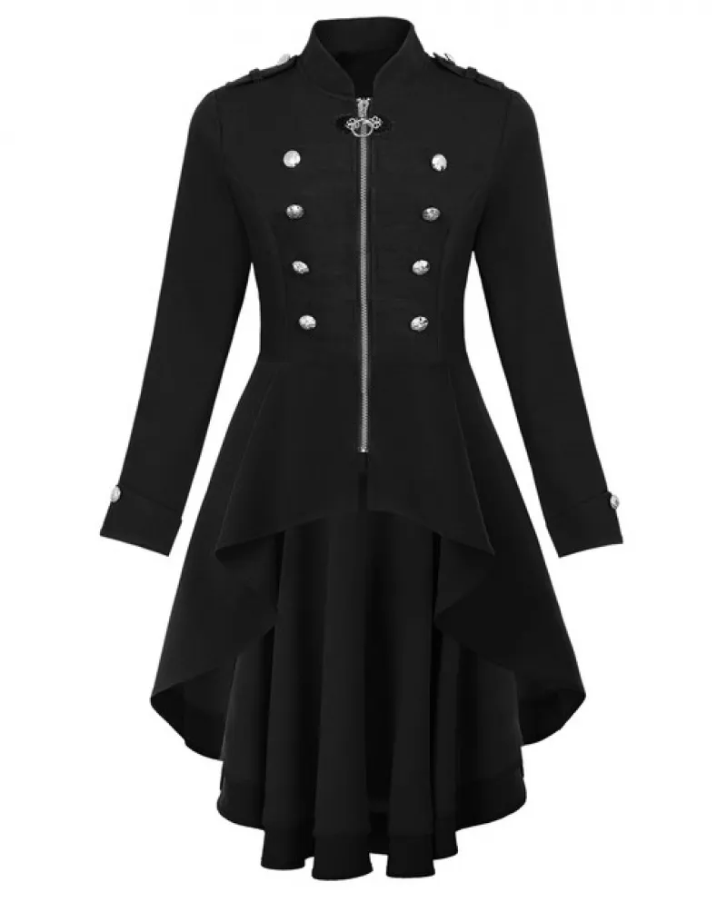 Giacca Steampunk medievale vittoriana Frac Blazer militare Bottoni decorati Costume fluido Moda elegante Steampunk D