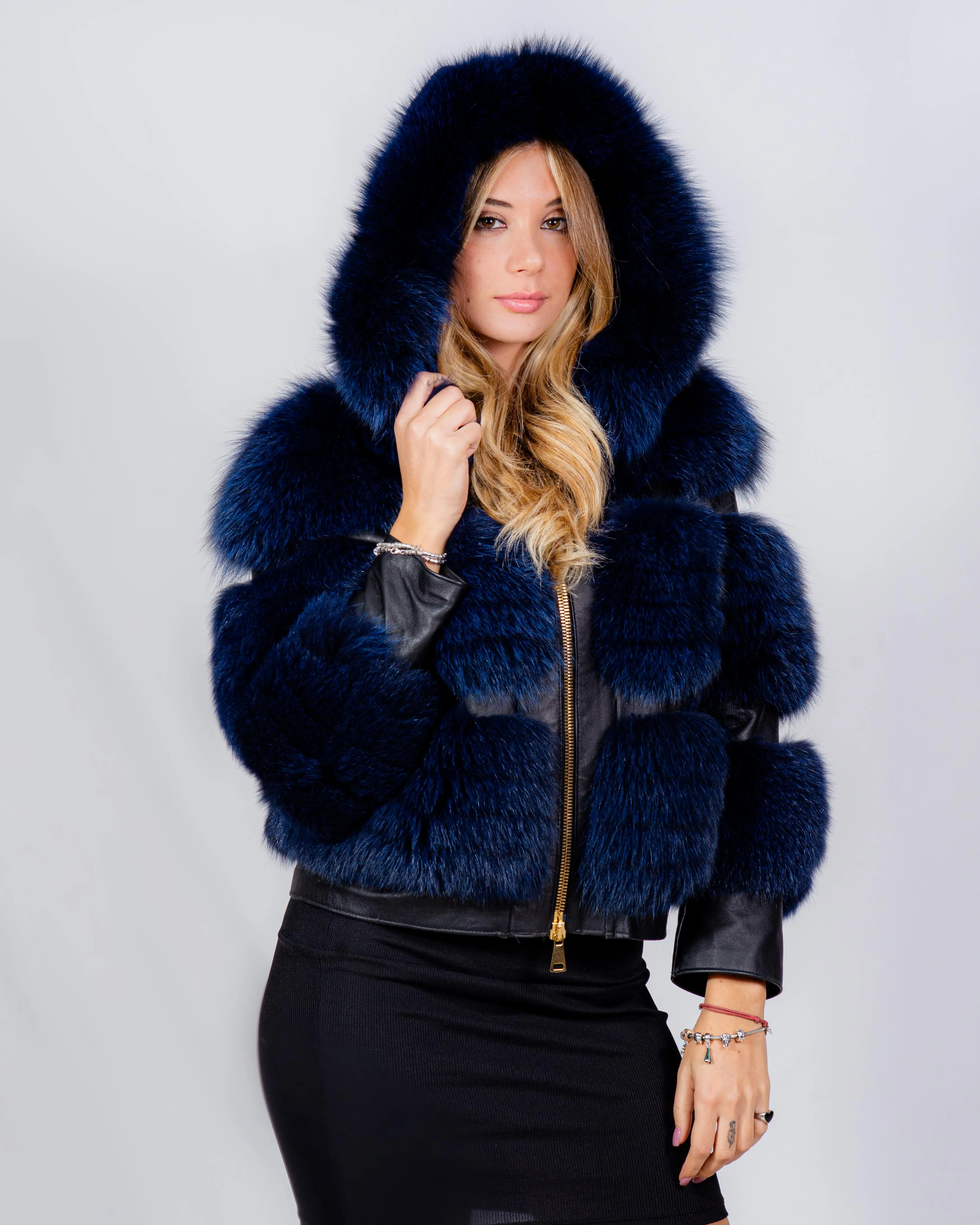 GIACCA VOLPE BLU MOD. FIONA