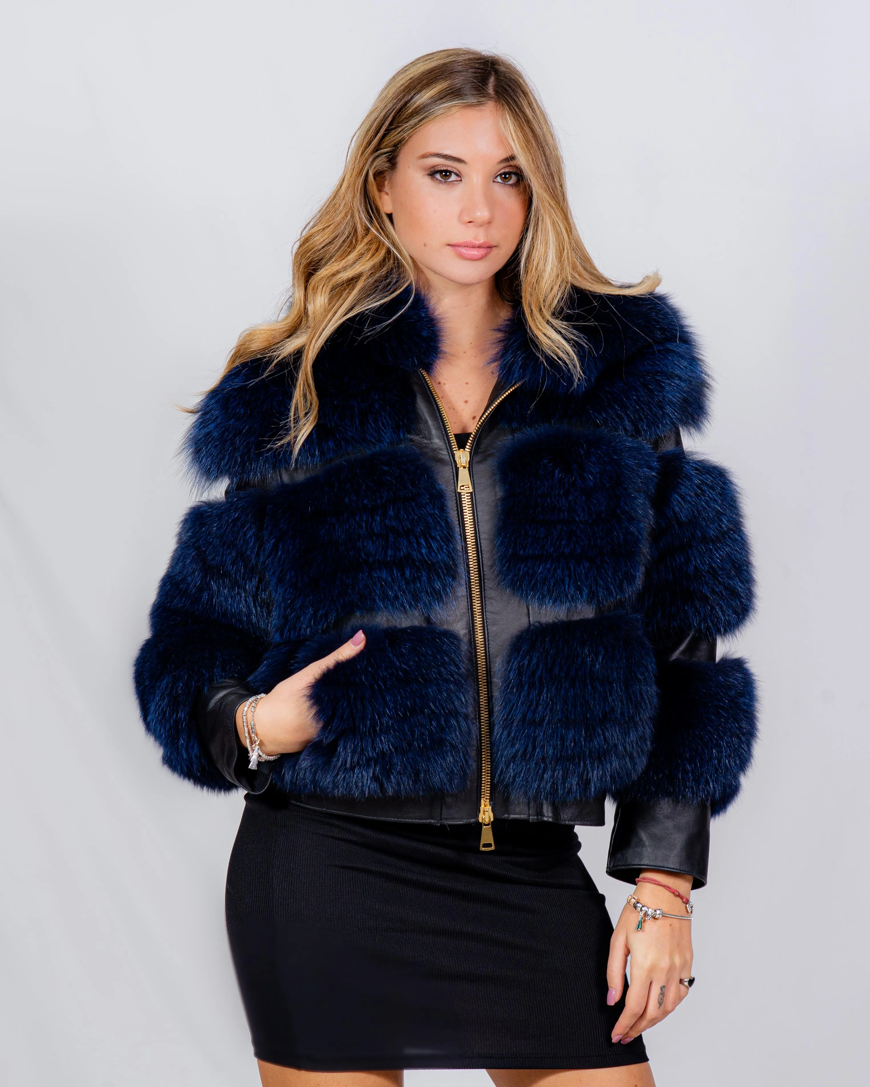 GIACCA VOLPE BLU MOD. FIONA