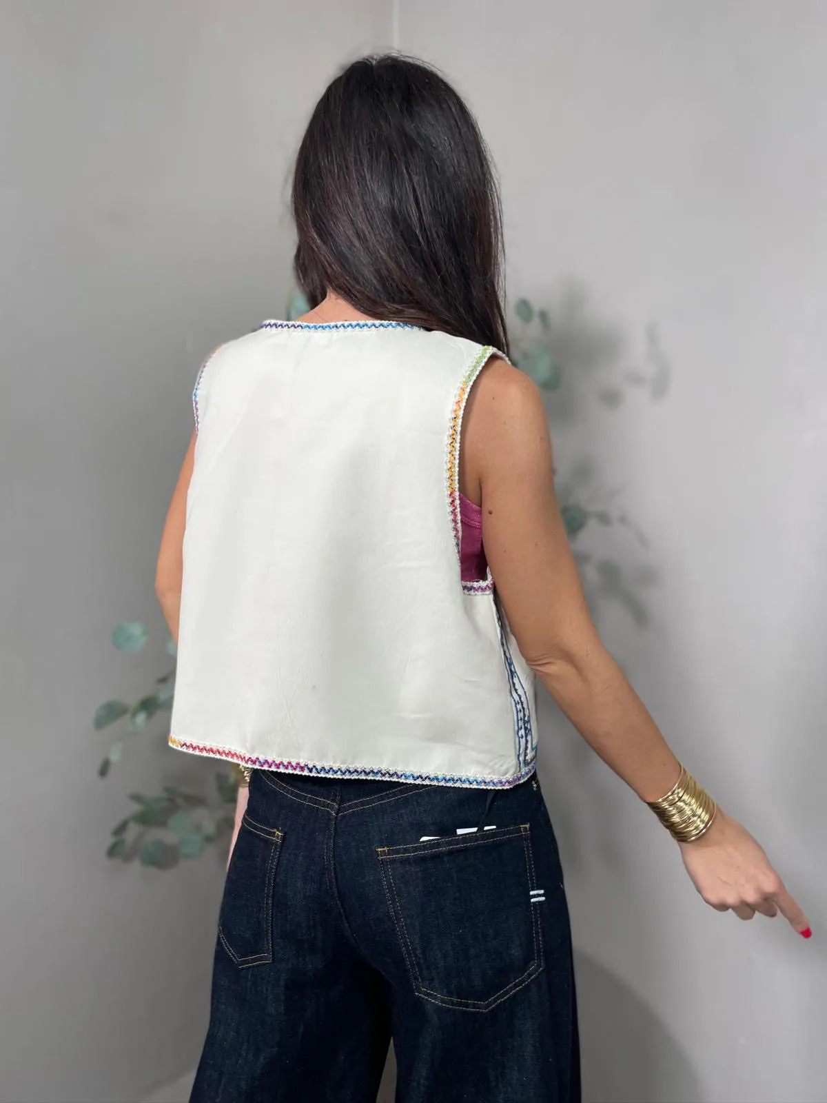Gilet Fiori Rosa