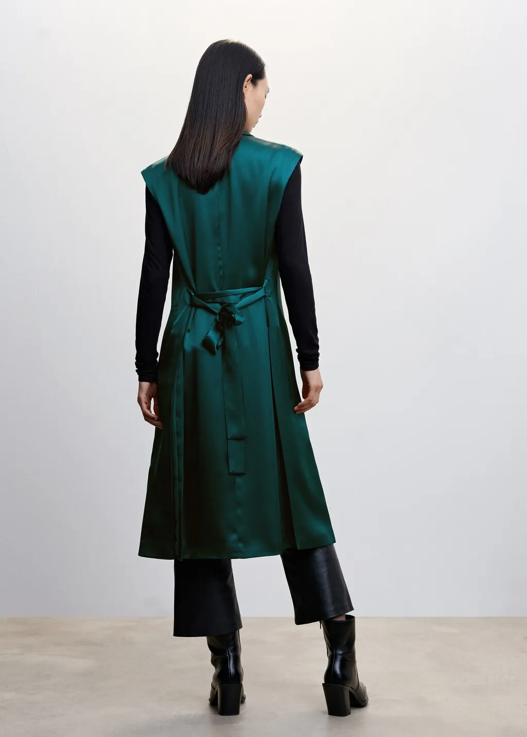 Gilet satinato cintura