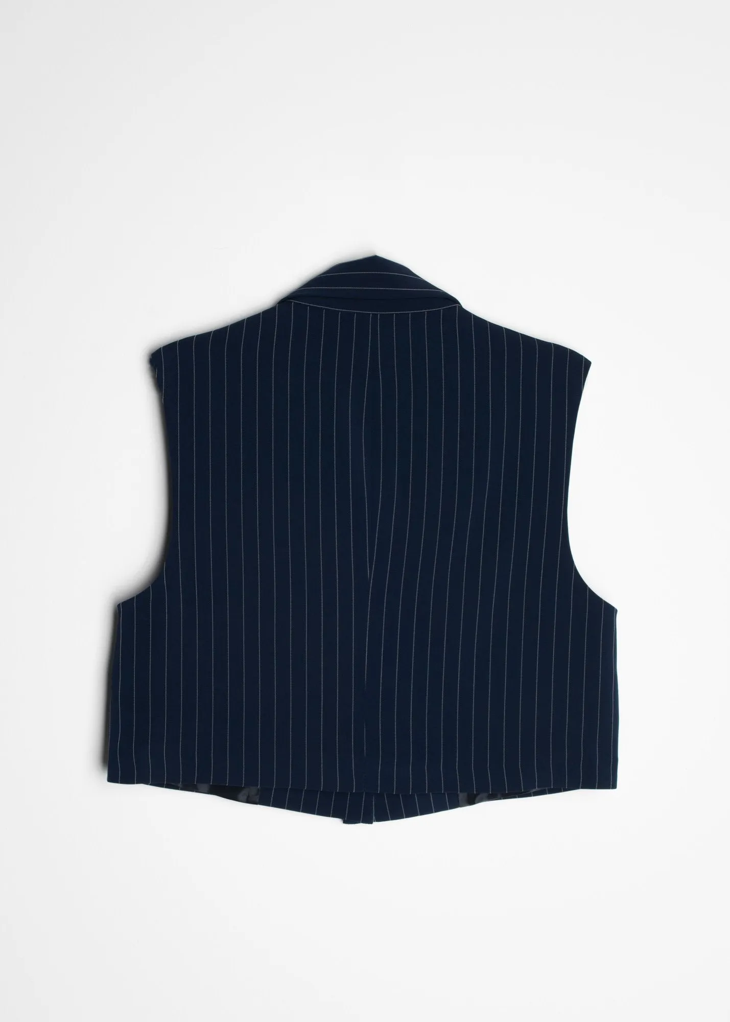 Gilet tagliato gessato