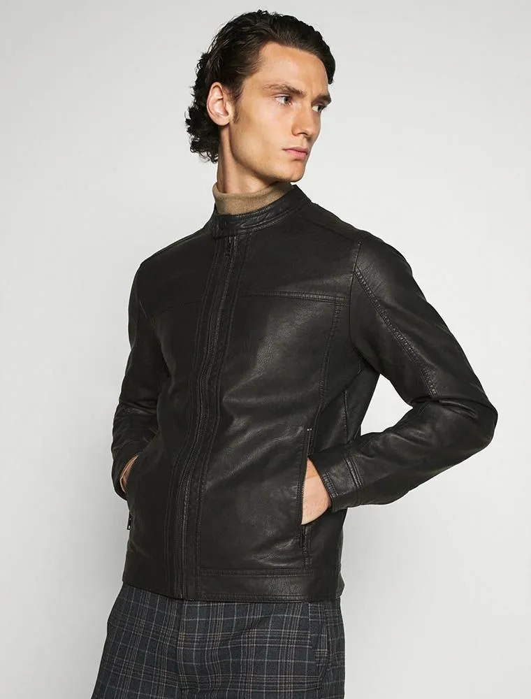 Giubbino Ecopelle Jack & Jones - Black